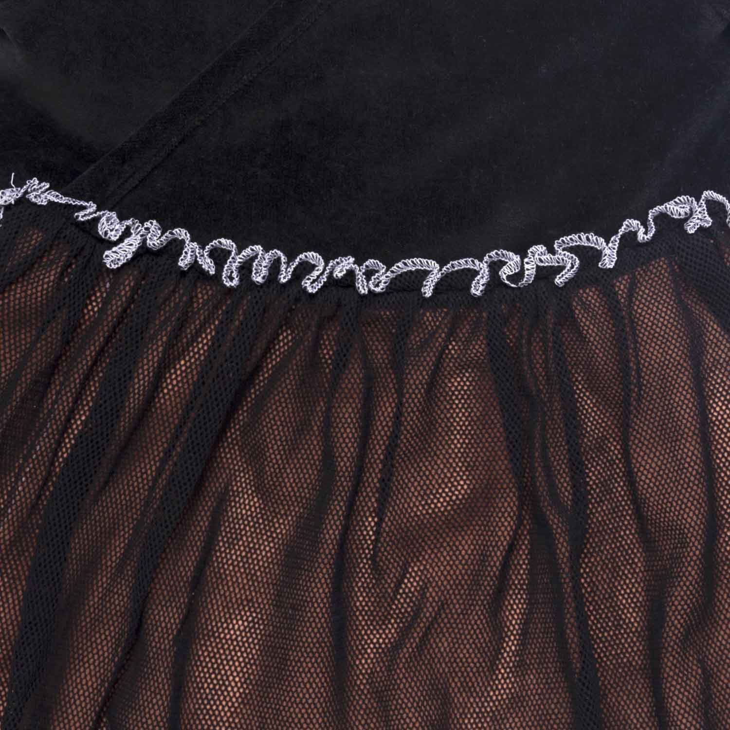 Baby Girl Velvet Dress in Black with Tulle