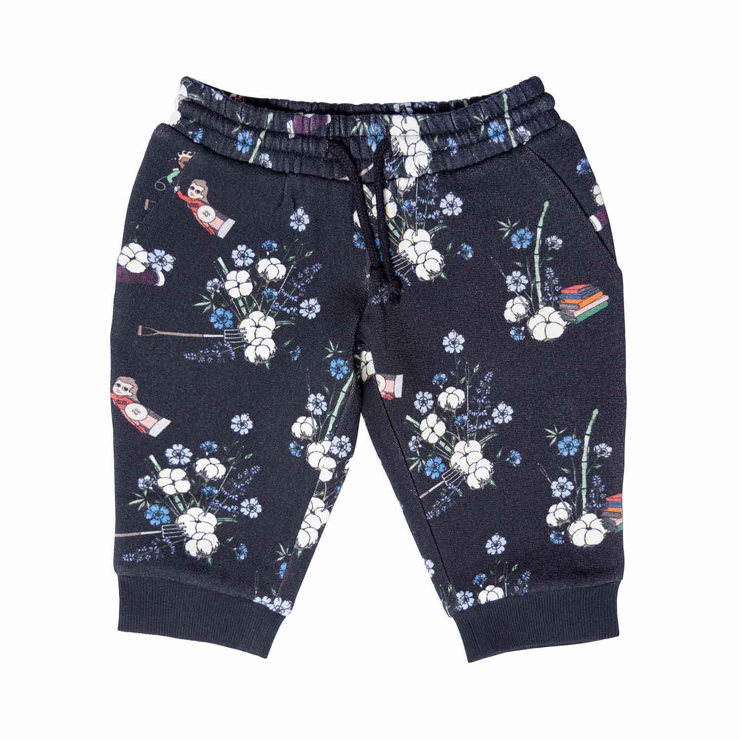 Black Floral Baby Pants