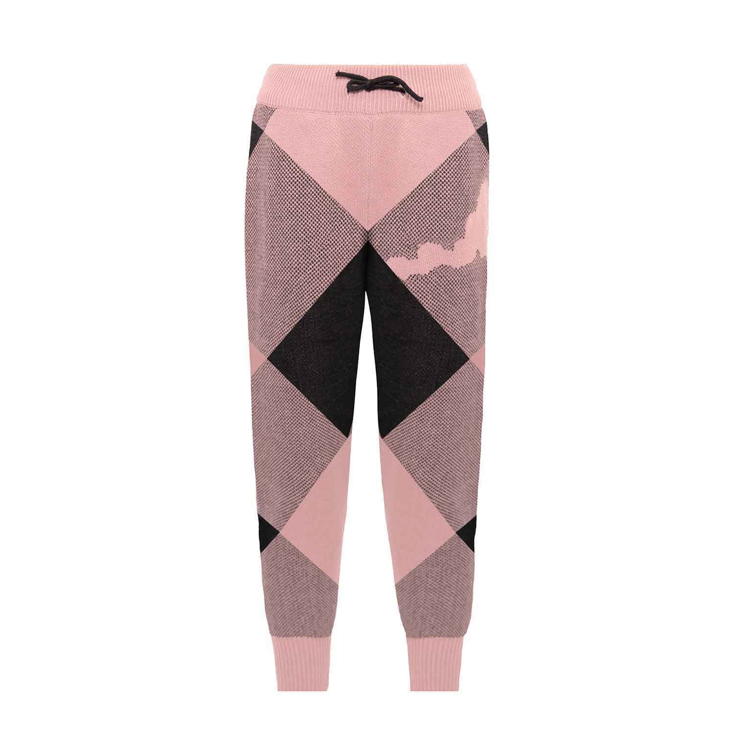 Gebreide Kinderbroek in Roze en Zwart