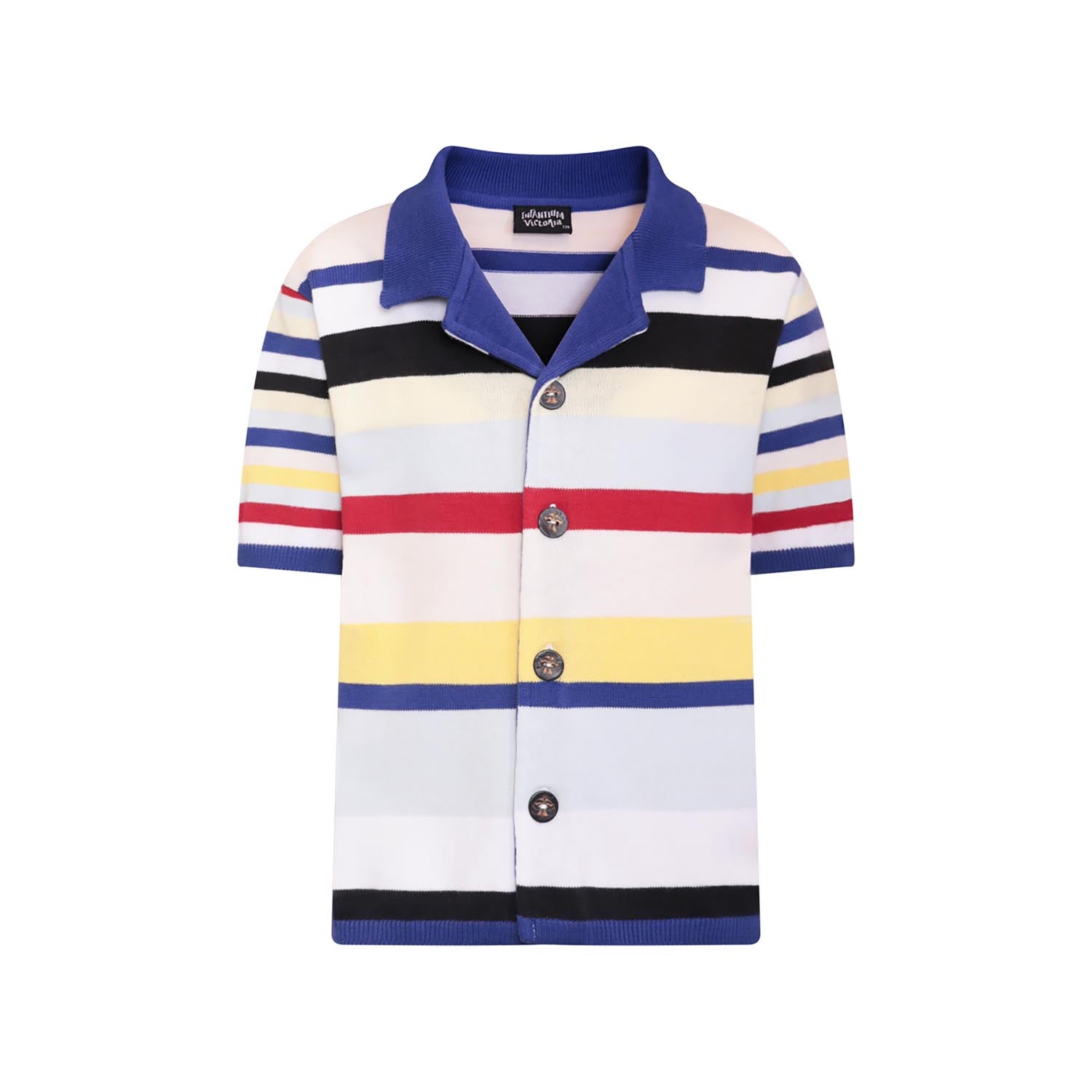 Knitted Shirt with Bright Stripes