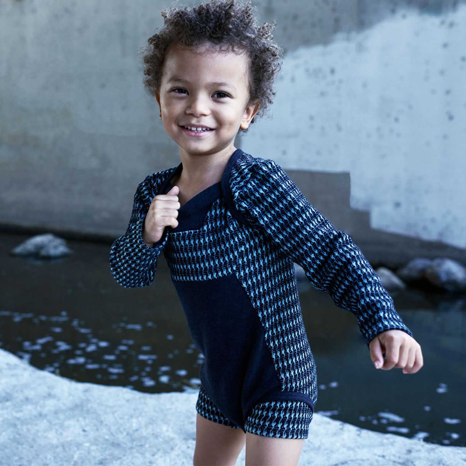 Zwart en blauw bodysuit