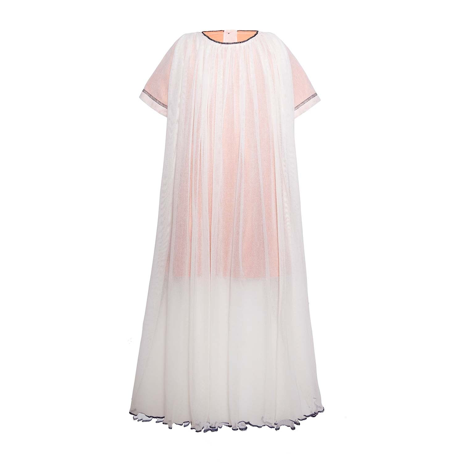 Girls Tulle Dress in Off White