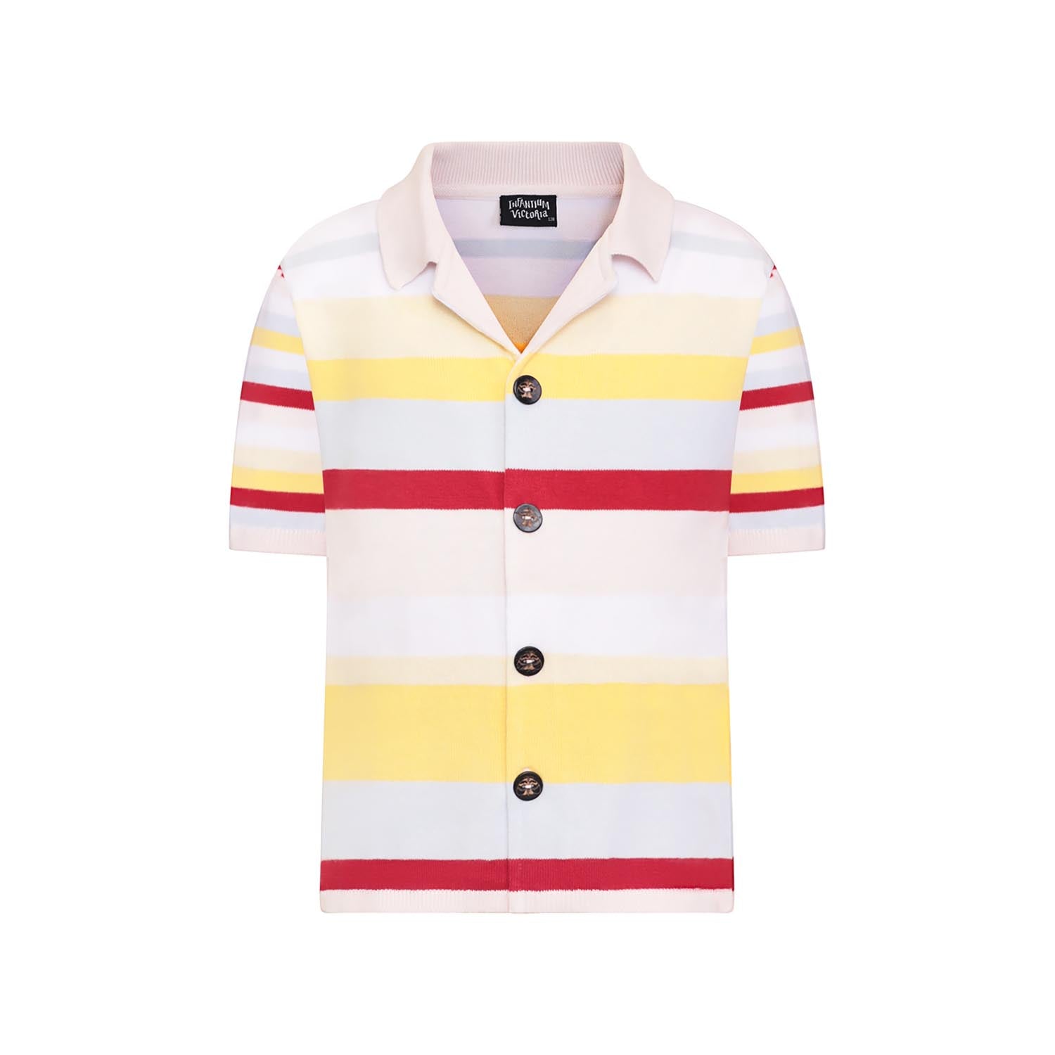 Knitted Shirt with Pastel Stripes