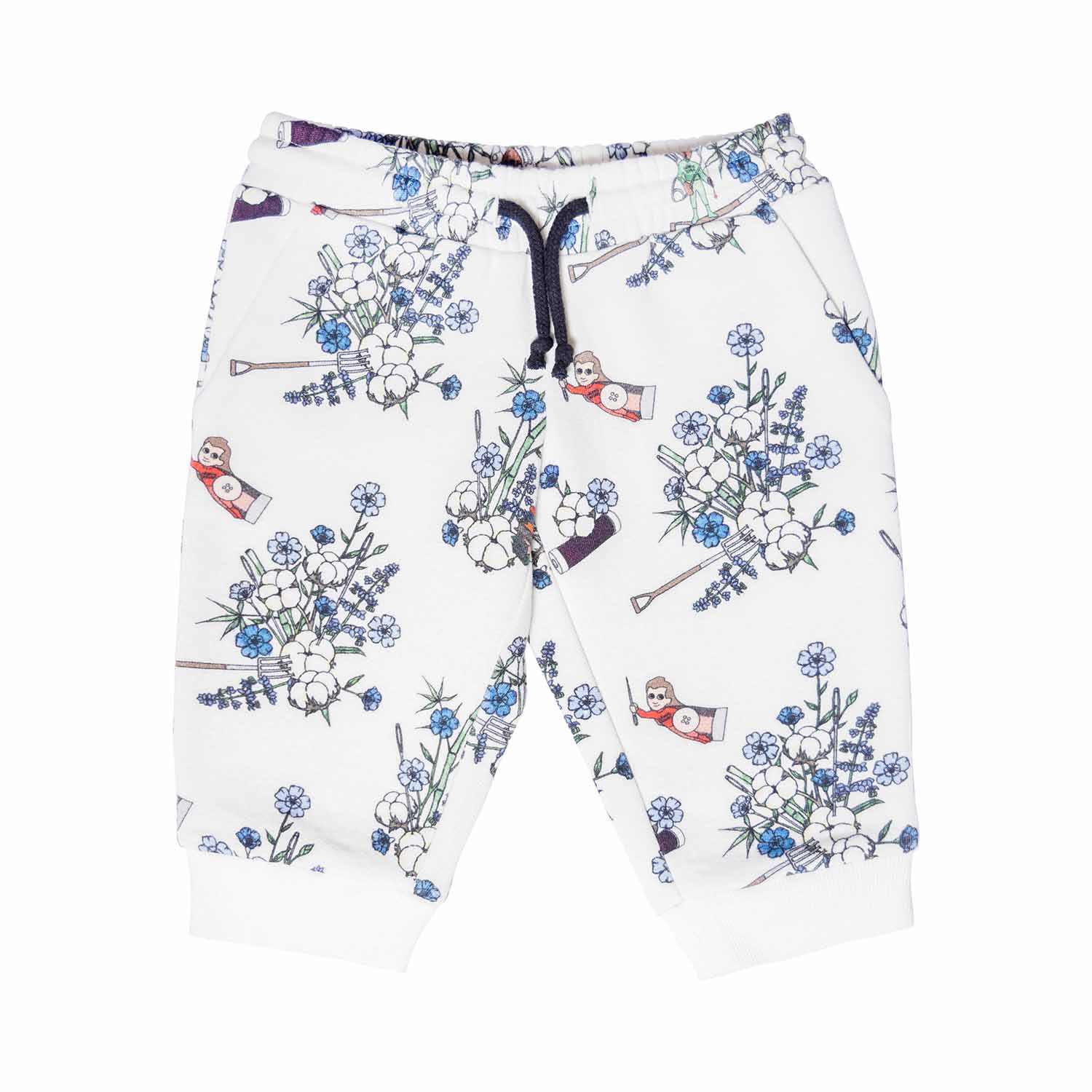 Weiße Geblümte Babyhose