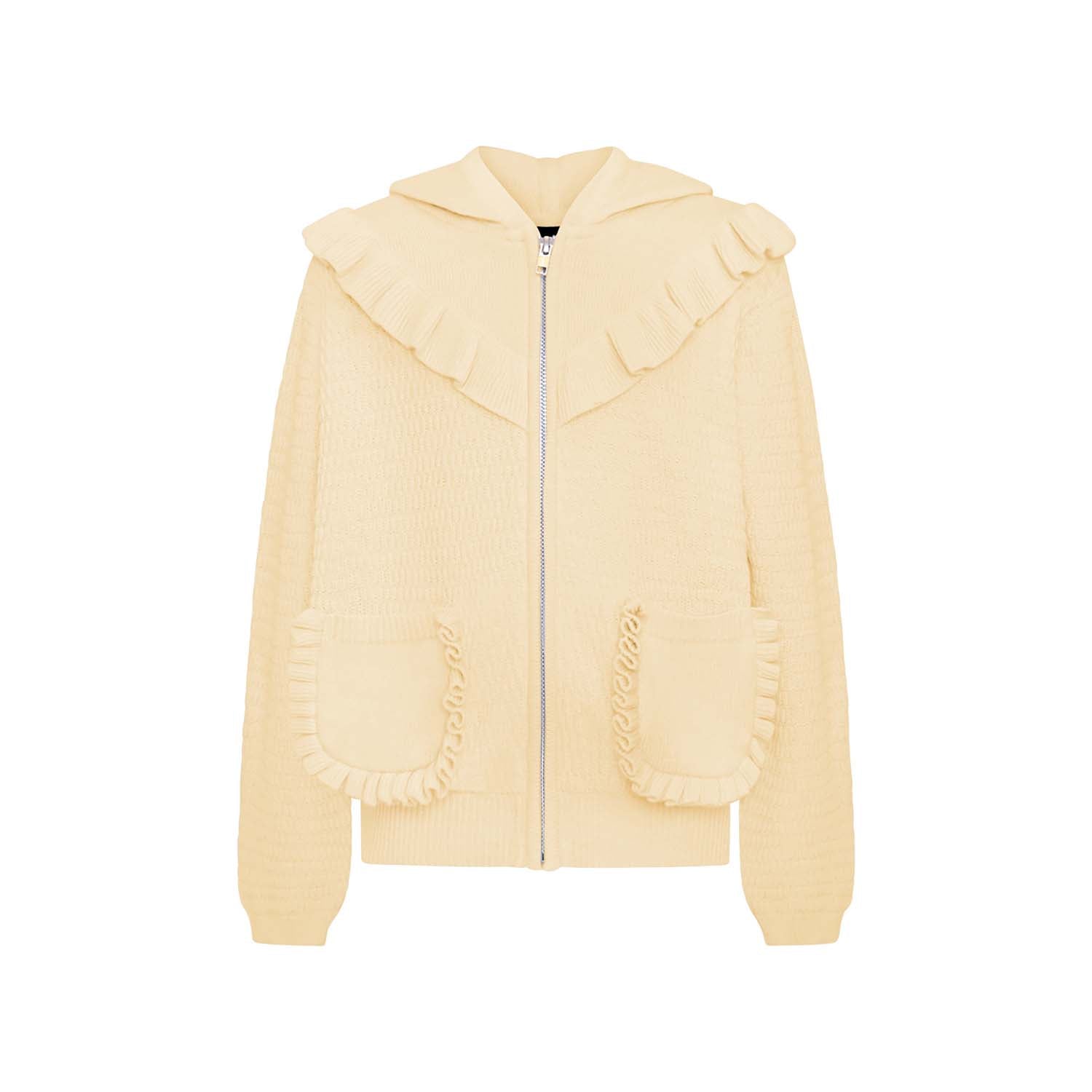 Gebreide kinderhoodie in geel