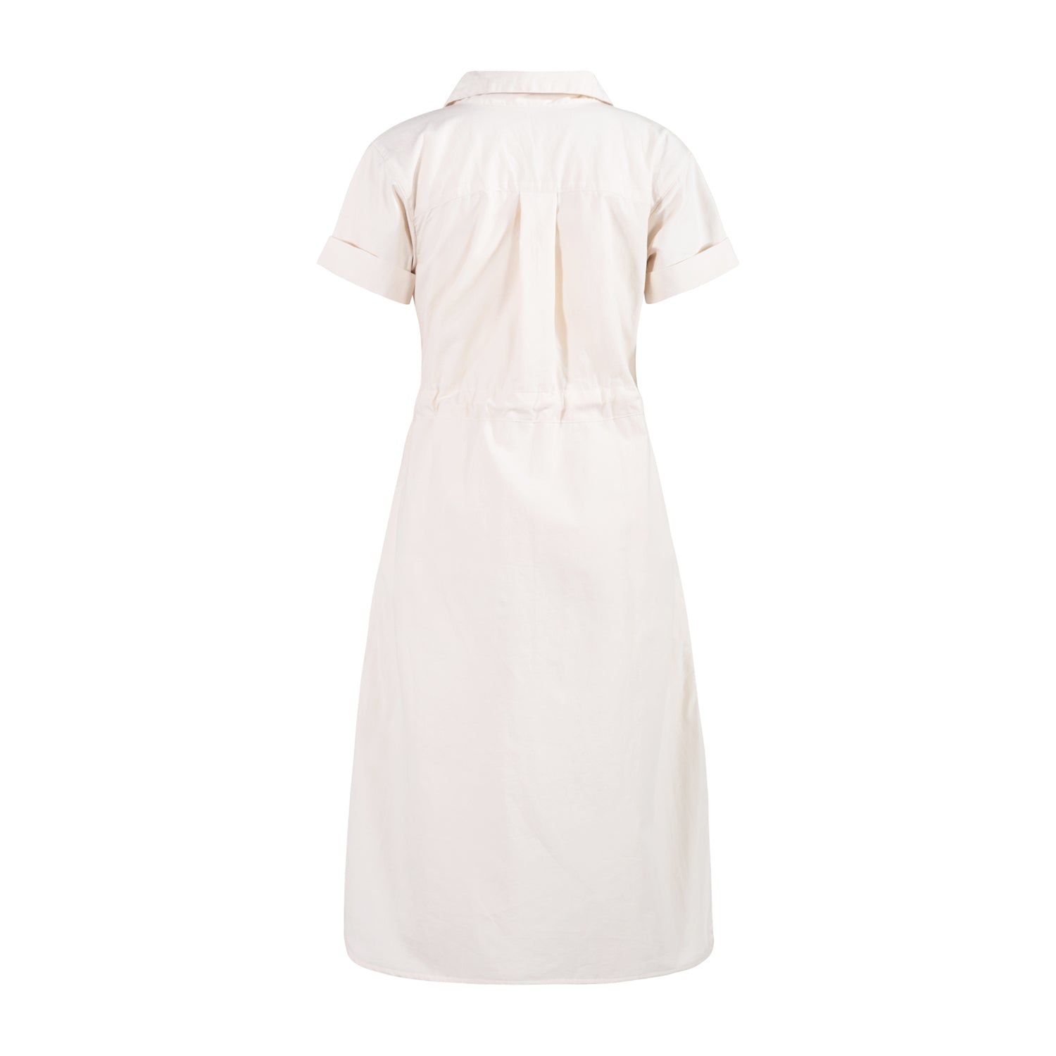 The Safari Dress — Embroidered Off-White Poplin