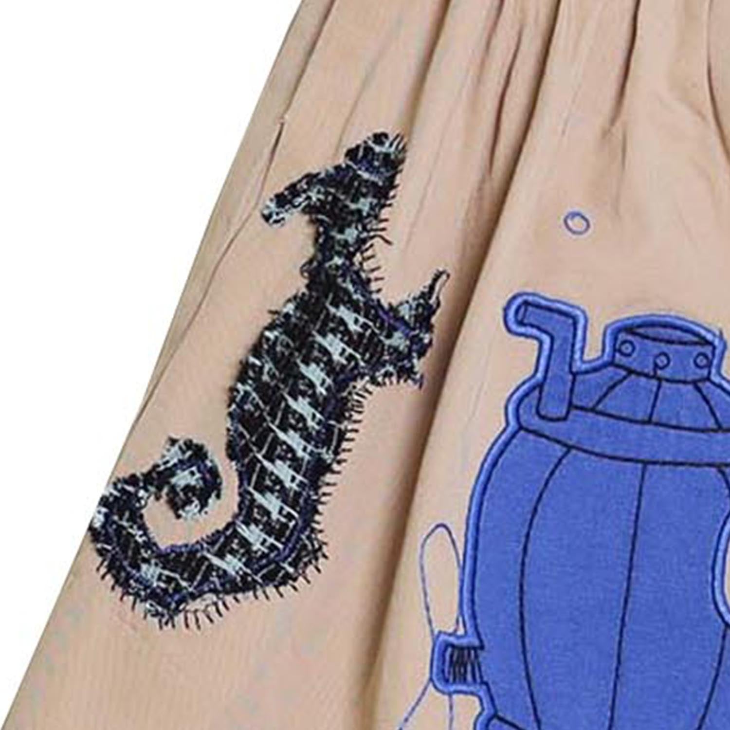 MAGIC MENDING PRELOVED Beige Cotton Skirt with Submarine, 4 years