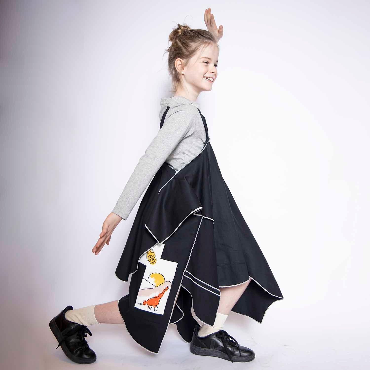 Black Zero-Waste Dress