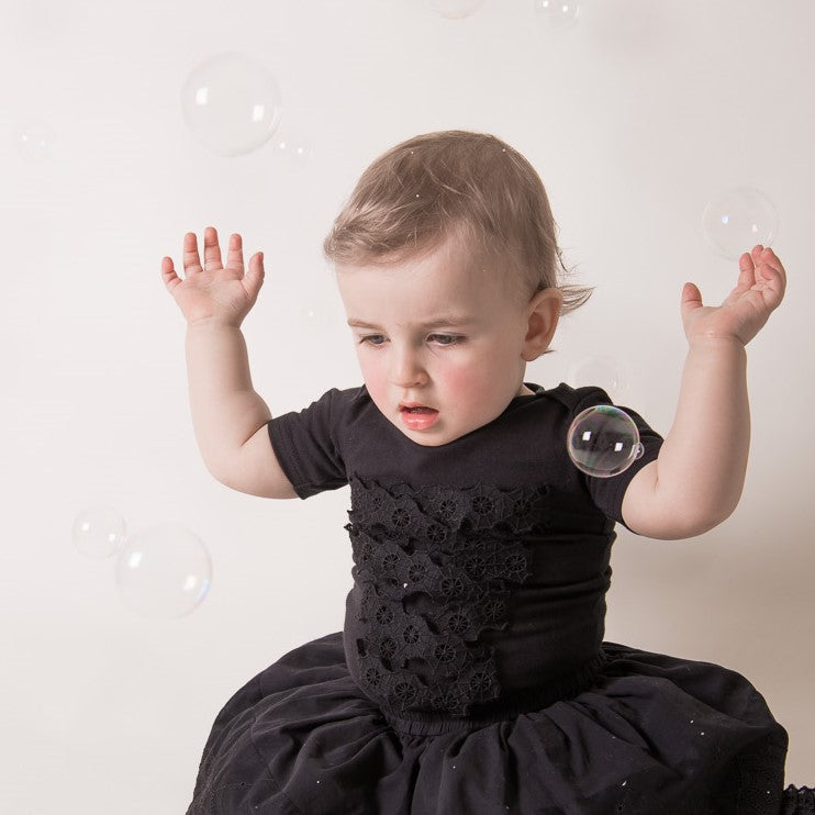 Baby Girl Onesie with Spiderweb Lace