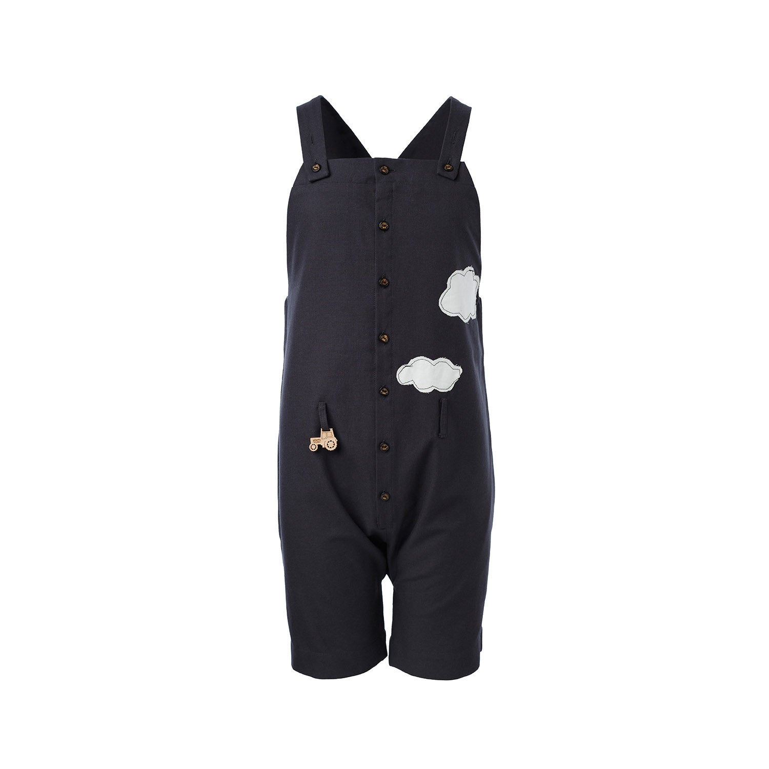 Kids' Cotton Farmer Dungaree in Black