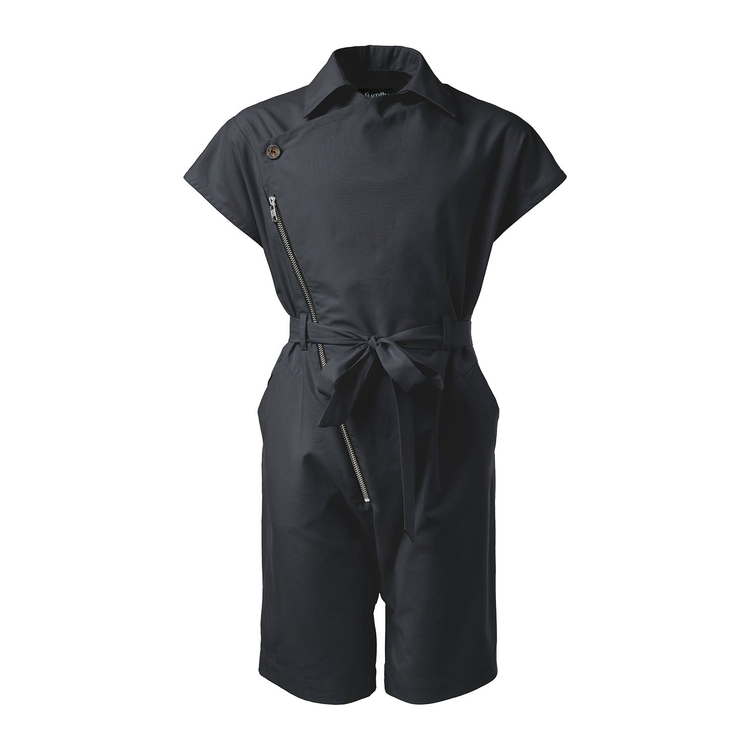 Boys and Girls Black Cotton Jumpsuit