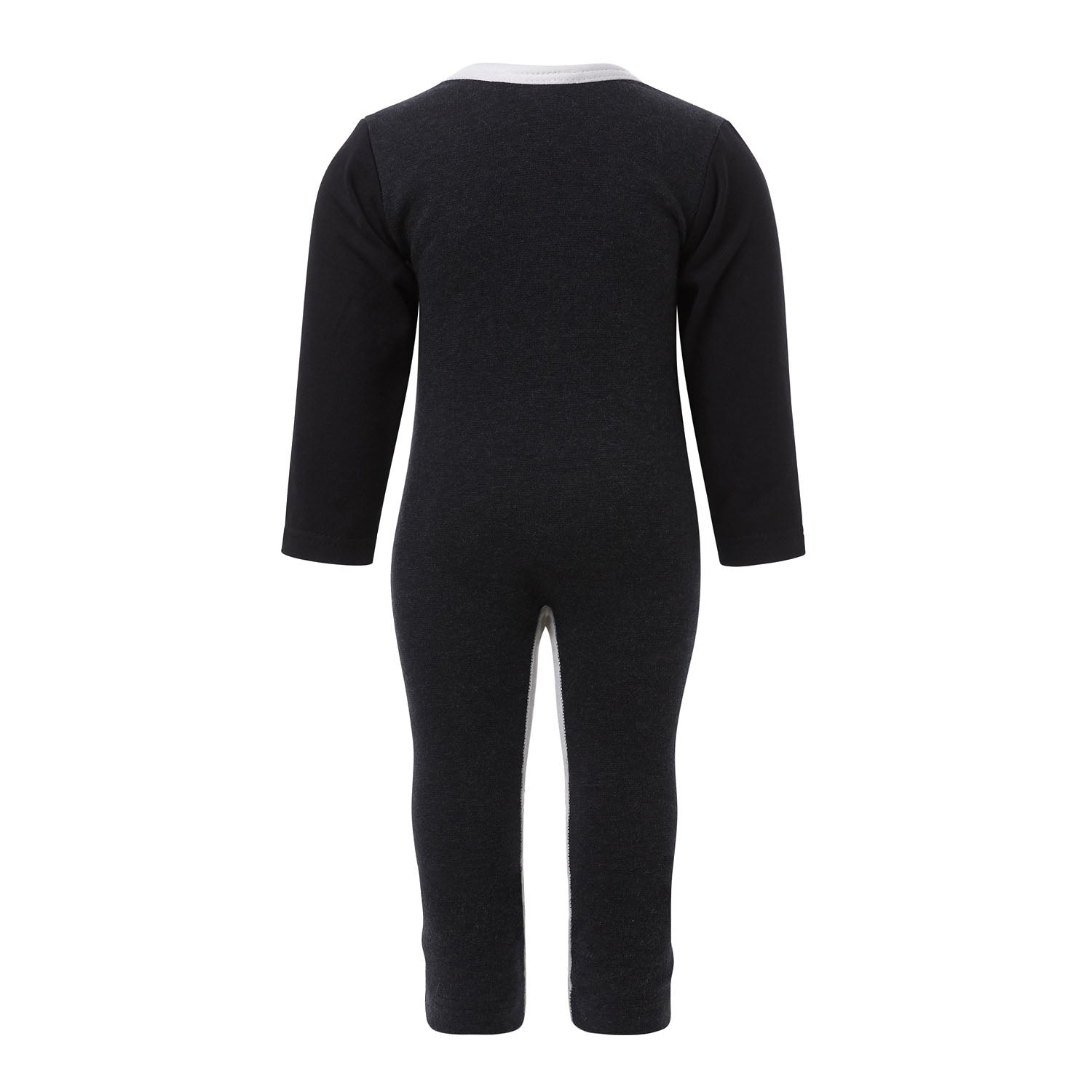Black Overall Bodysuit with White Elements