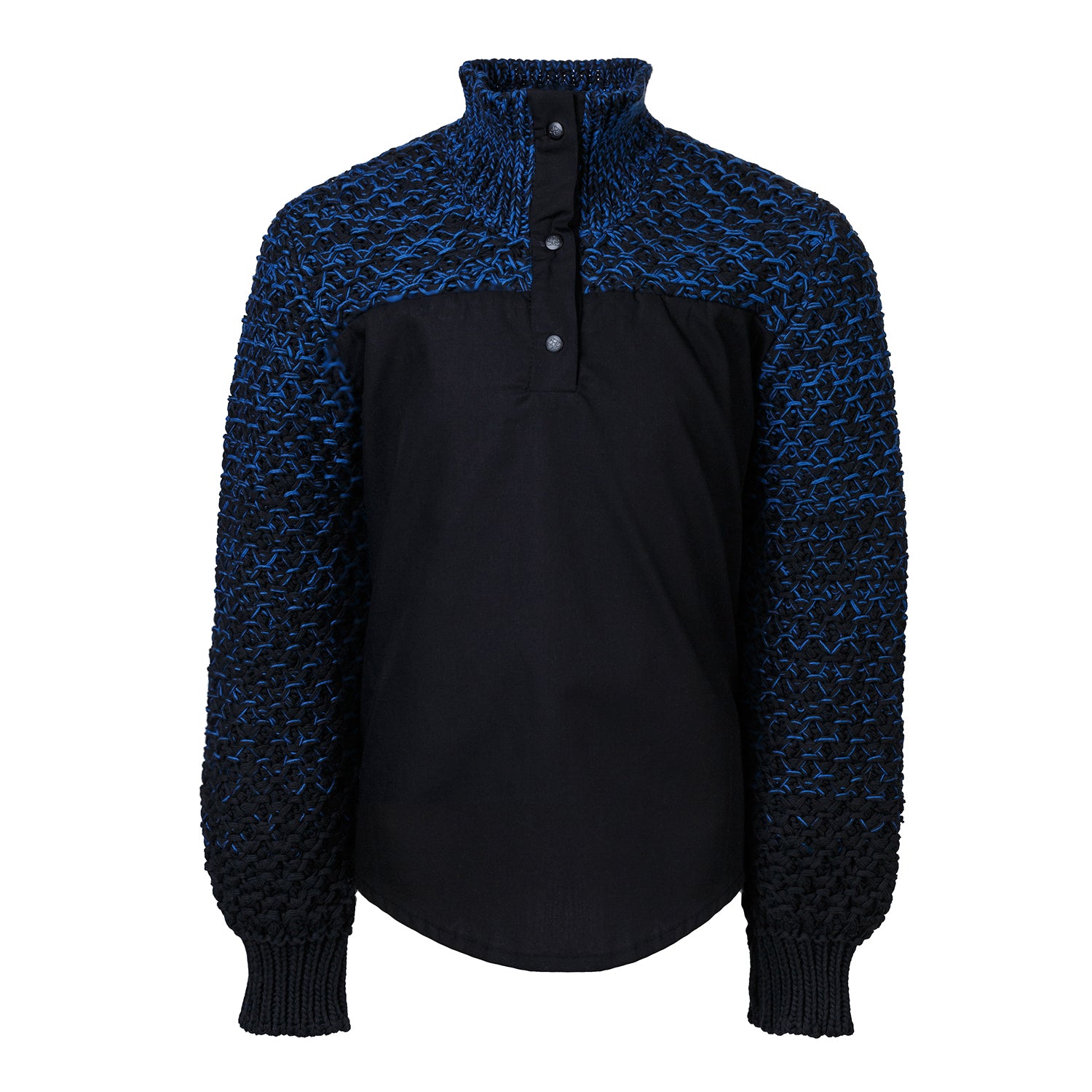 Black Shirt with Knitwear - Organic Cotton