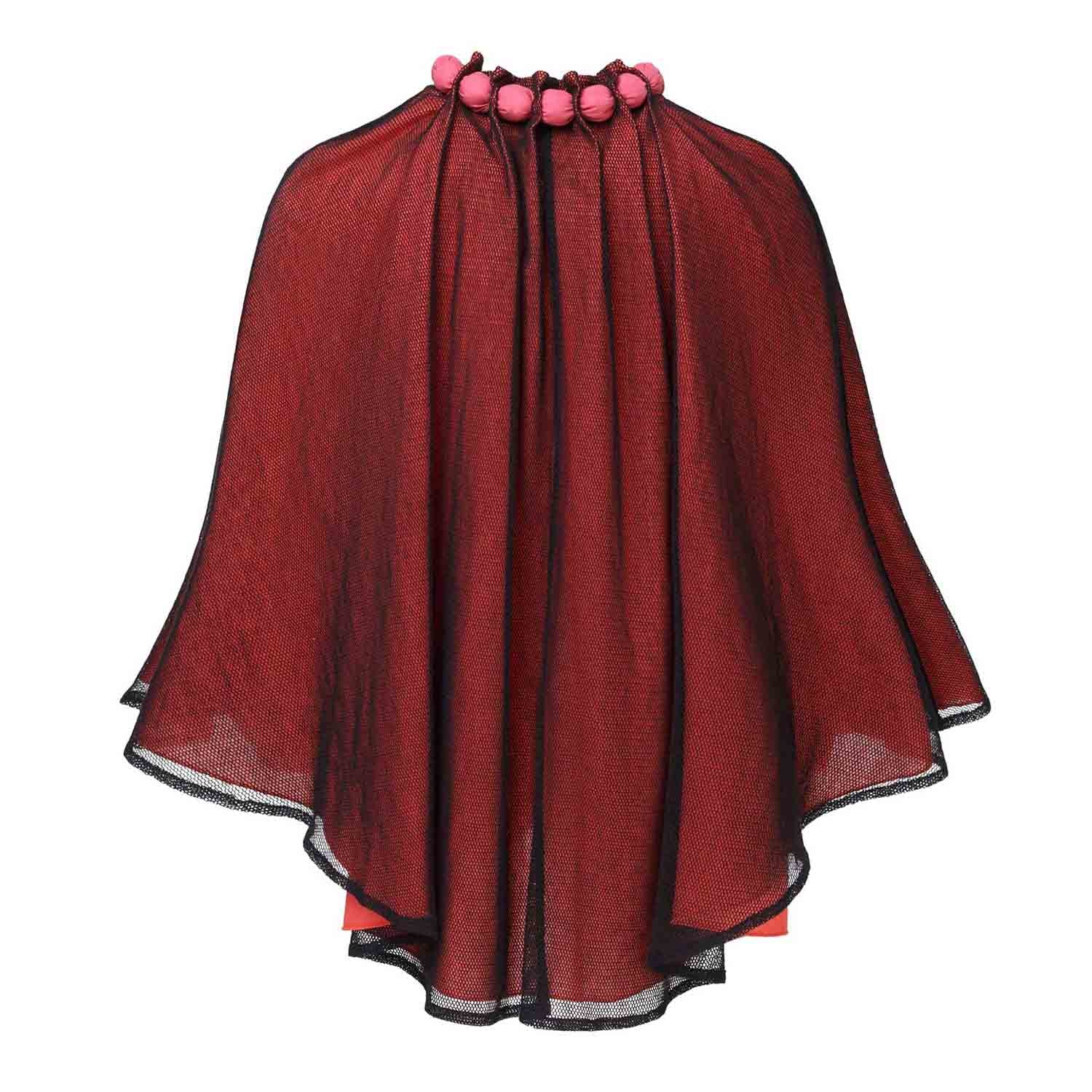 Girls Cape with Cotton Beads and Tulle