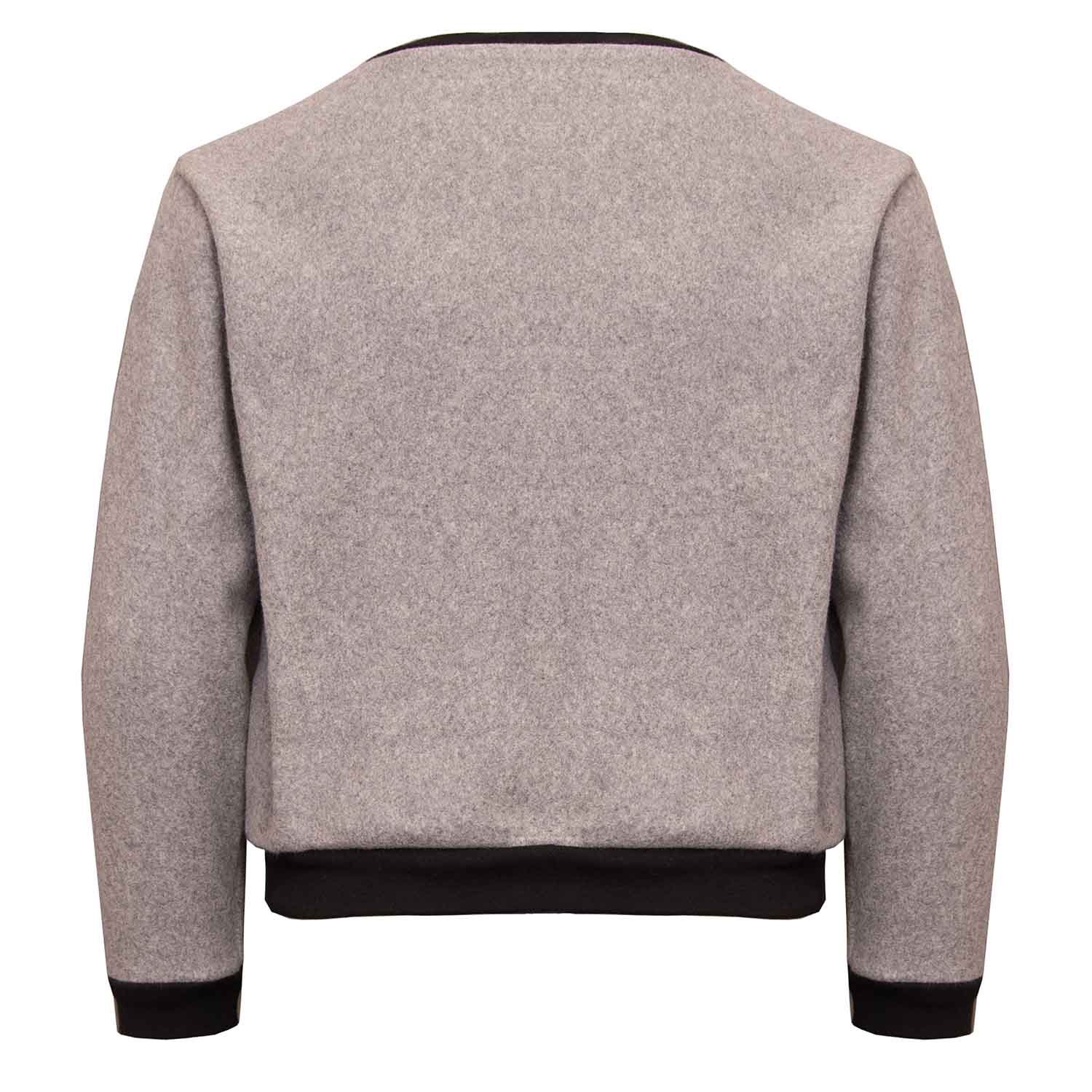 Graues Fleece-Sweatshirt mit Einhorn-Applikation