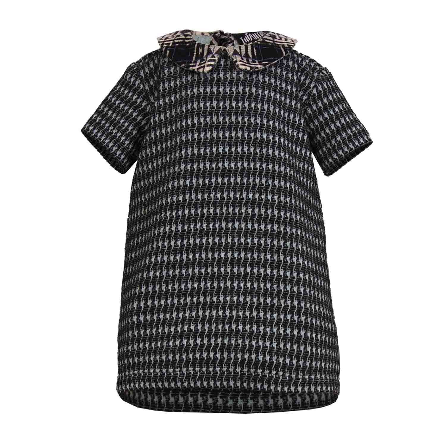 Black and Blue pied de poule Baby Dress