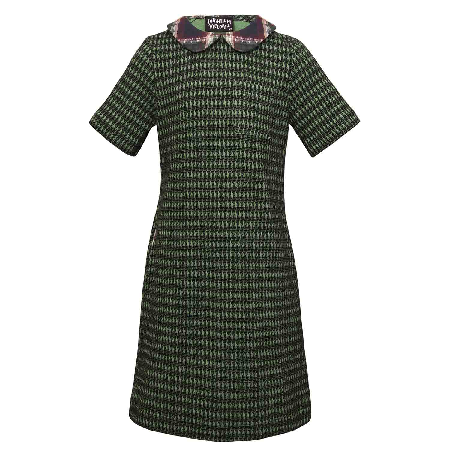Kids Green pied de poule A-line Dress