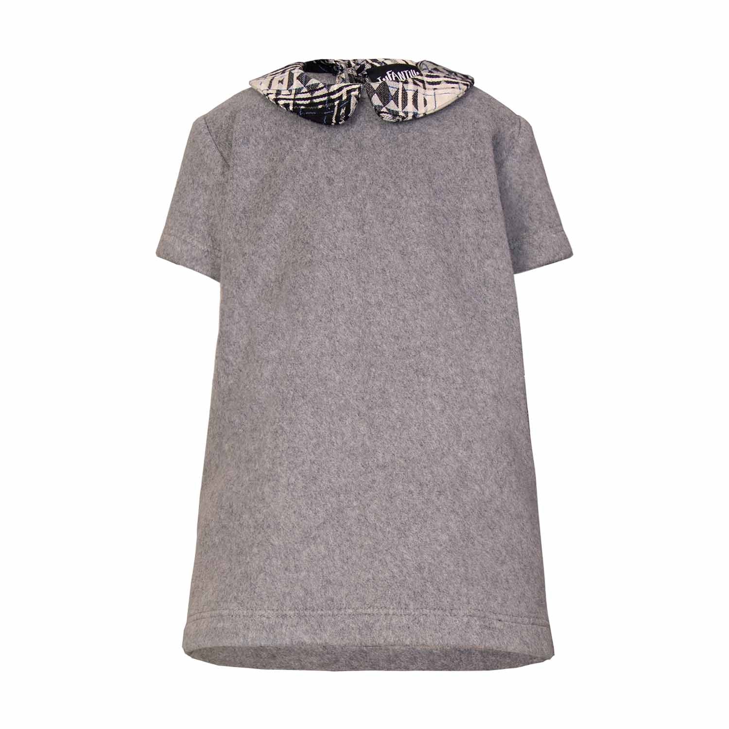 Grey Cotton Fleece Baby Dress