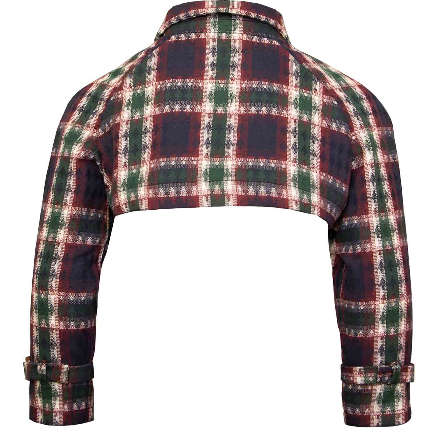 Kids Bolero Jacket in Red & Green Tartan
