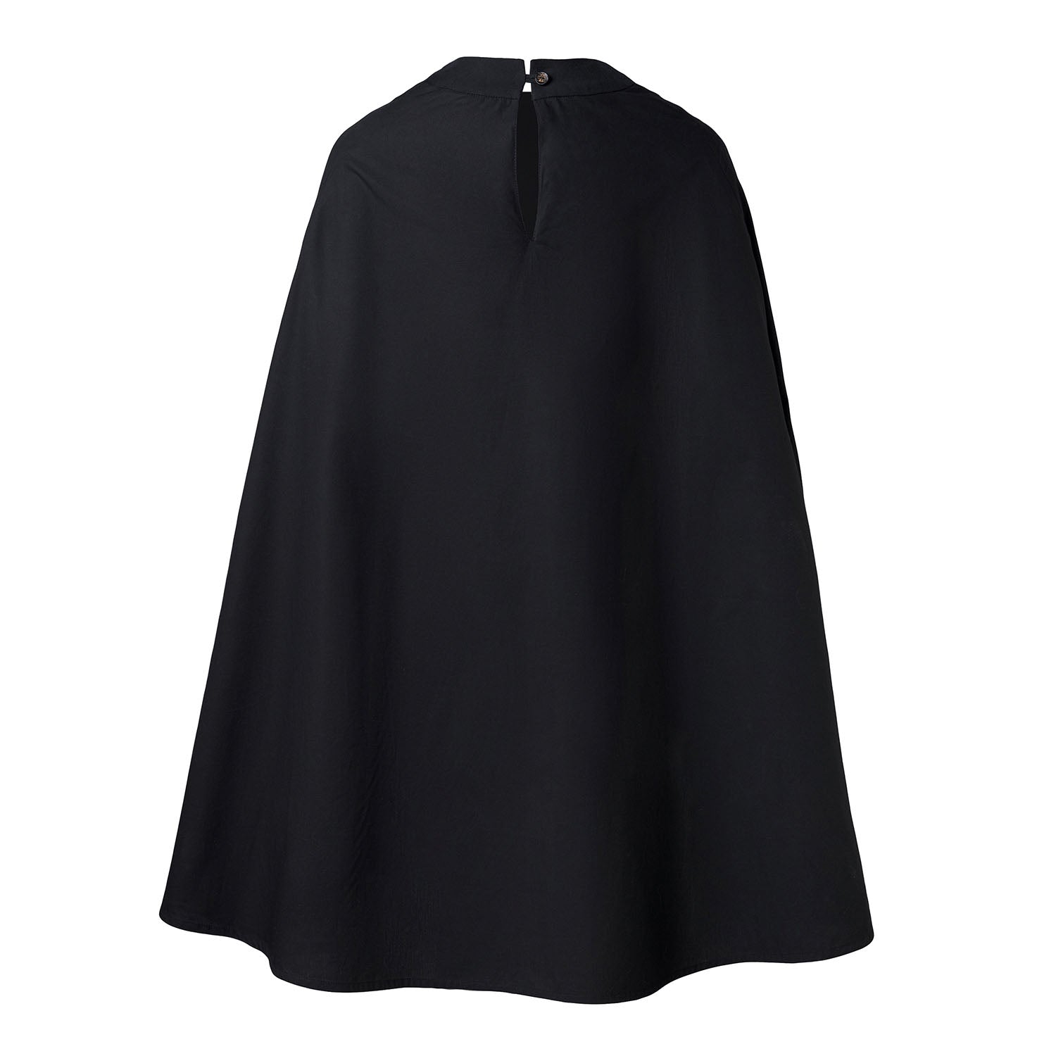 Schwarzes Cape-Kleid mit Handkittel