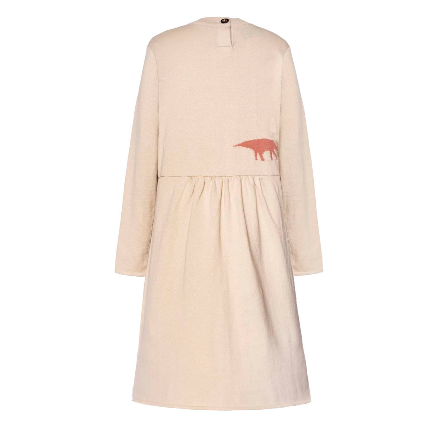 Beige Knitted Dress for Girls