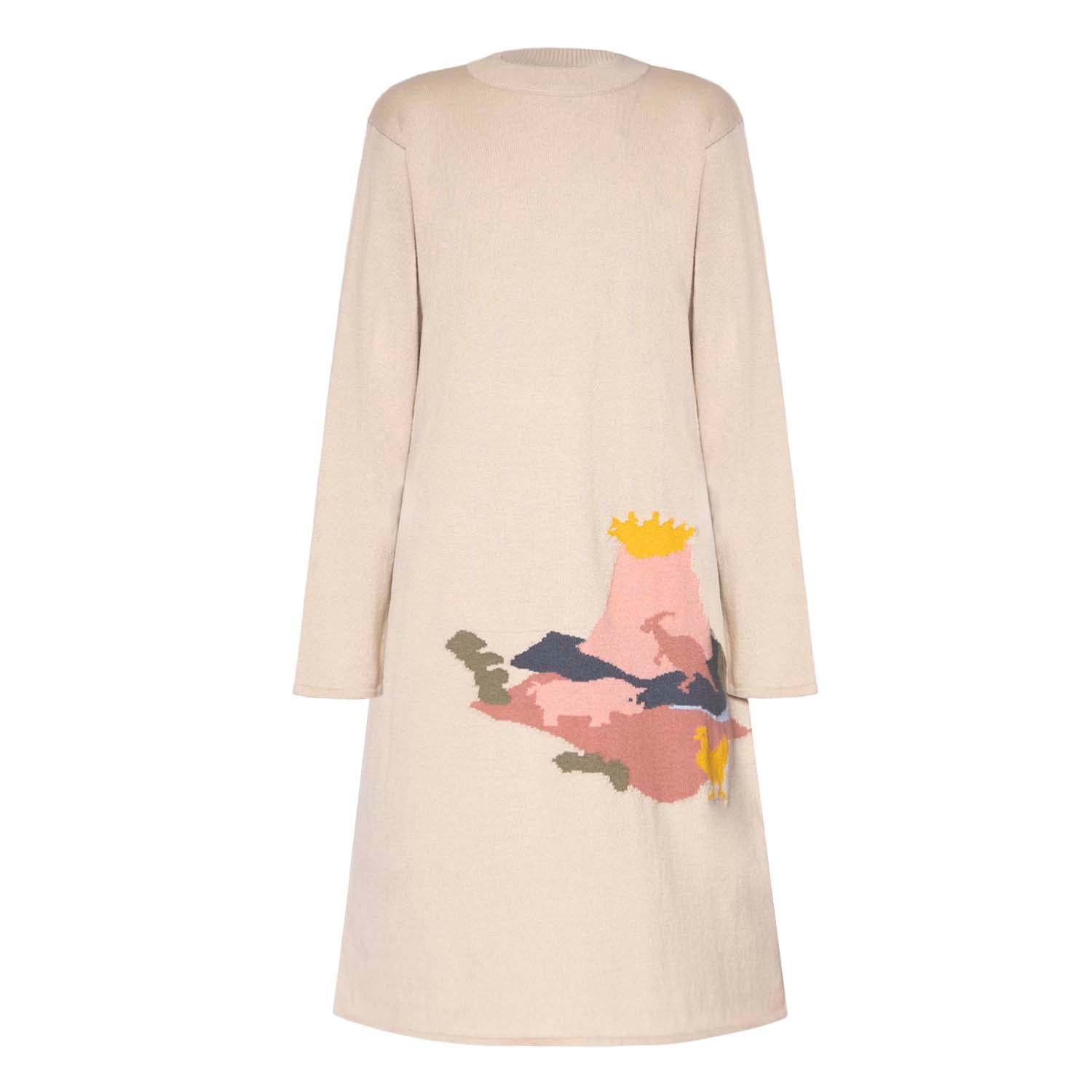 Beige Knitted Dress for Girls