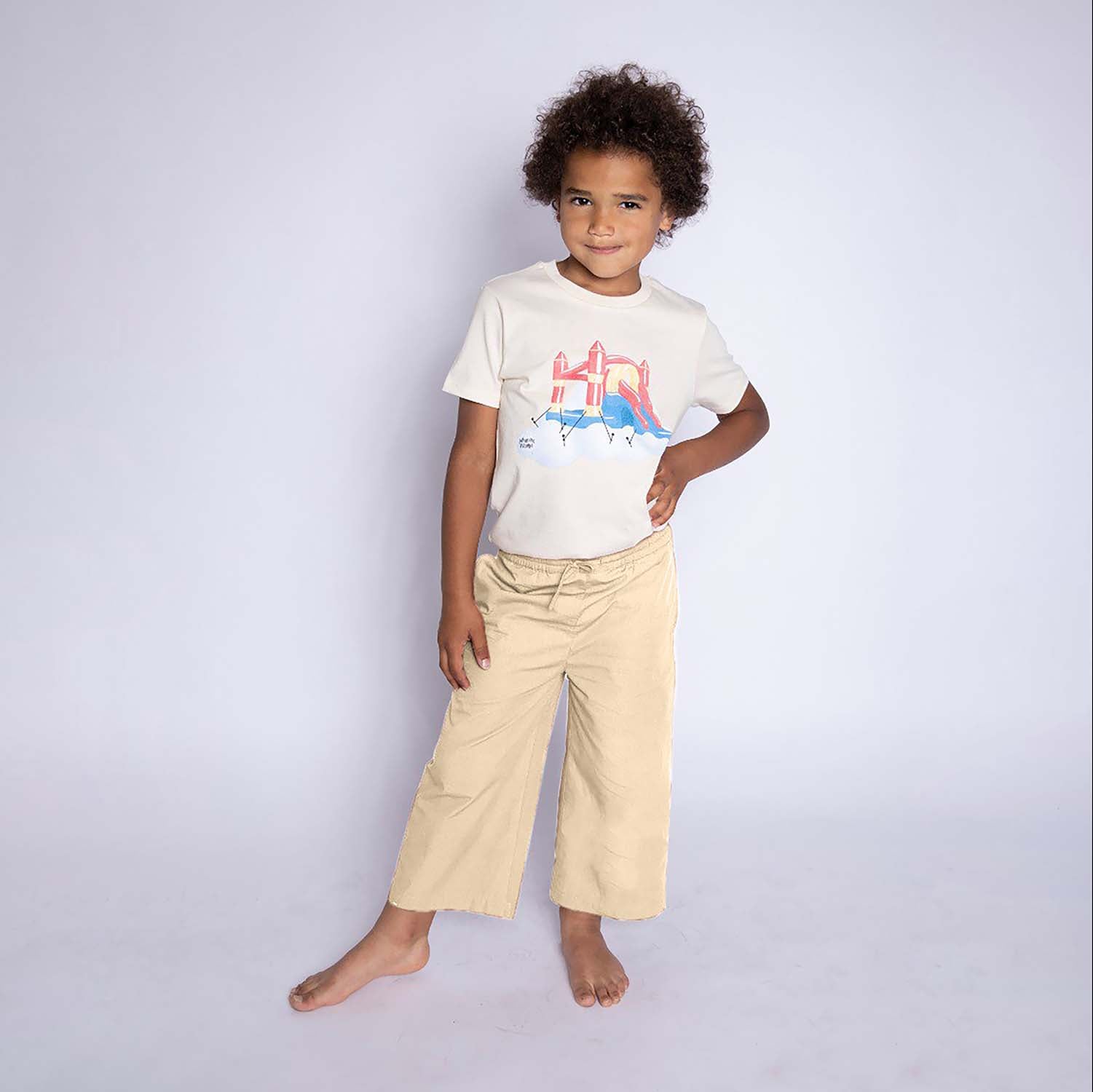 Beige Cotton Pants