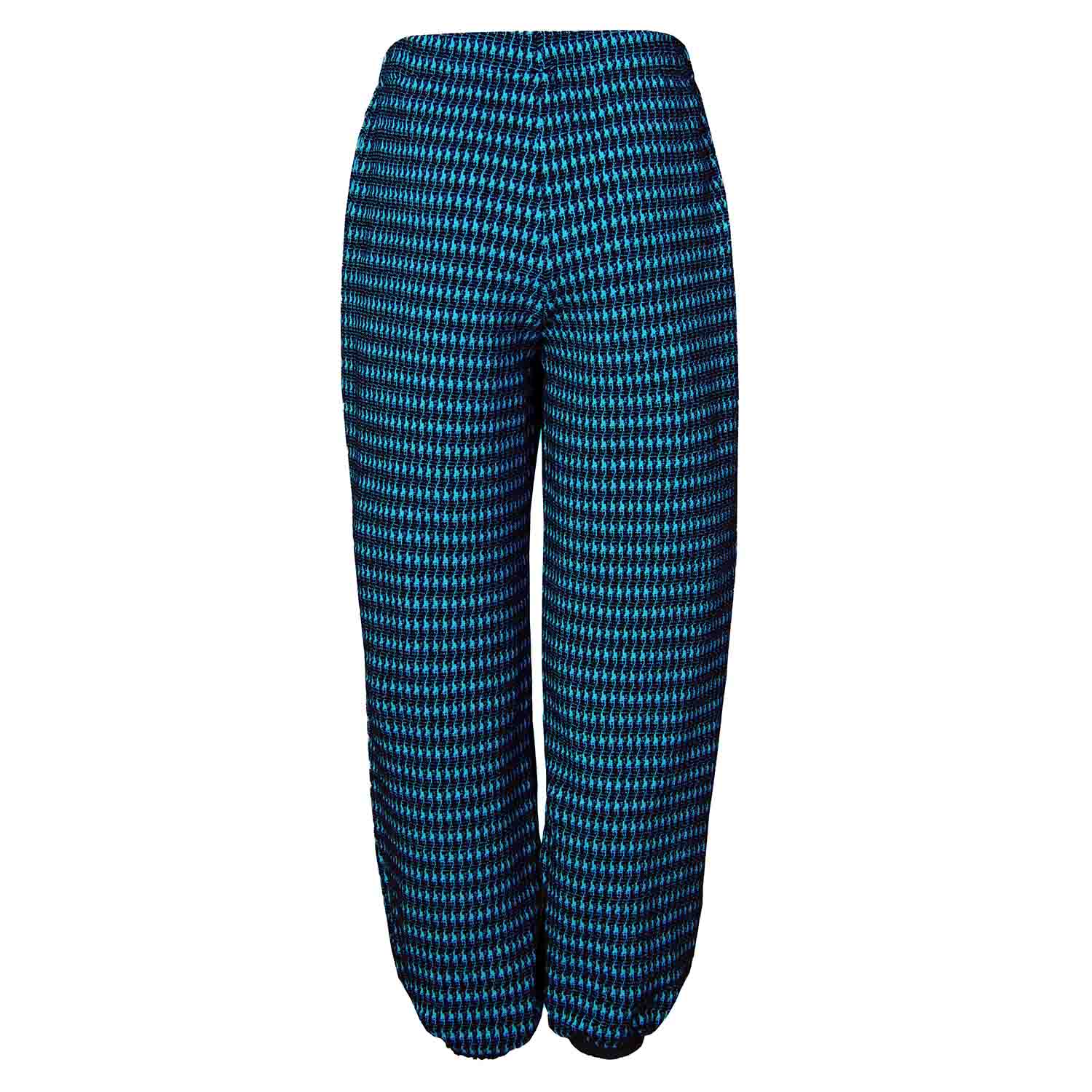 Black and Blue pied de poule Kids Pants with Knee Patches