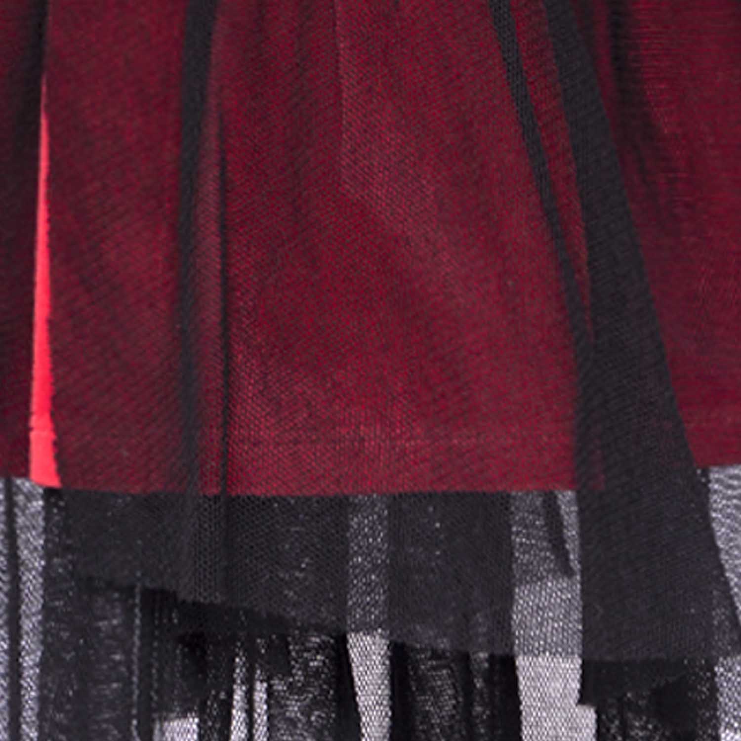 Baby Black Dress with Red Underskirt and Tulle
