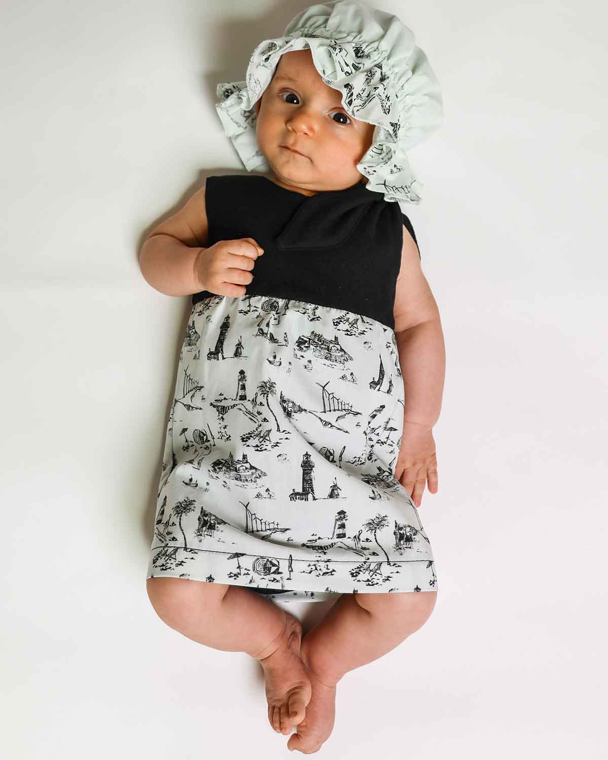 Baby Dress with Vintage  Print