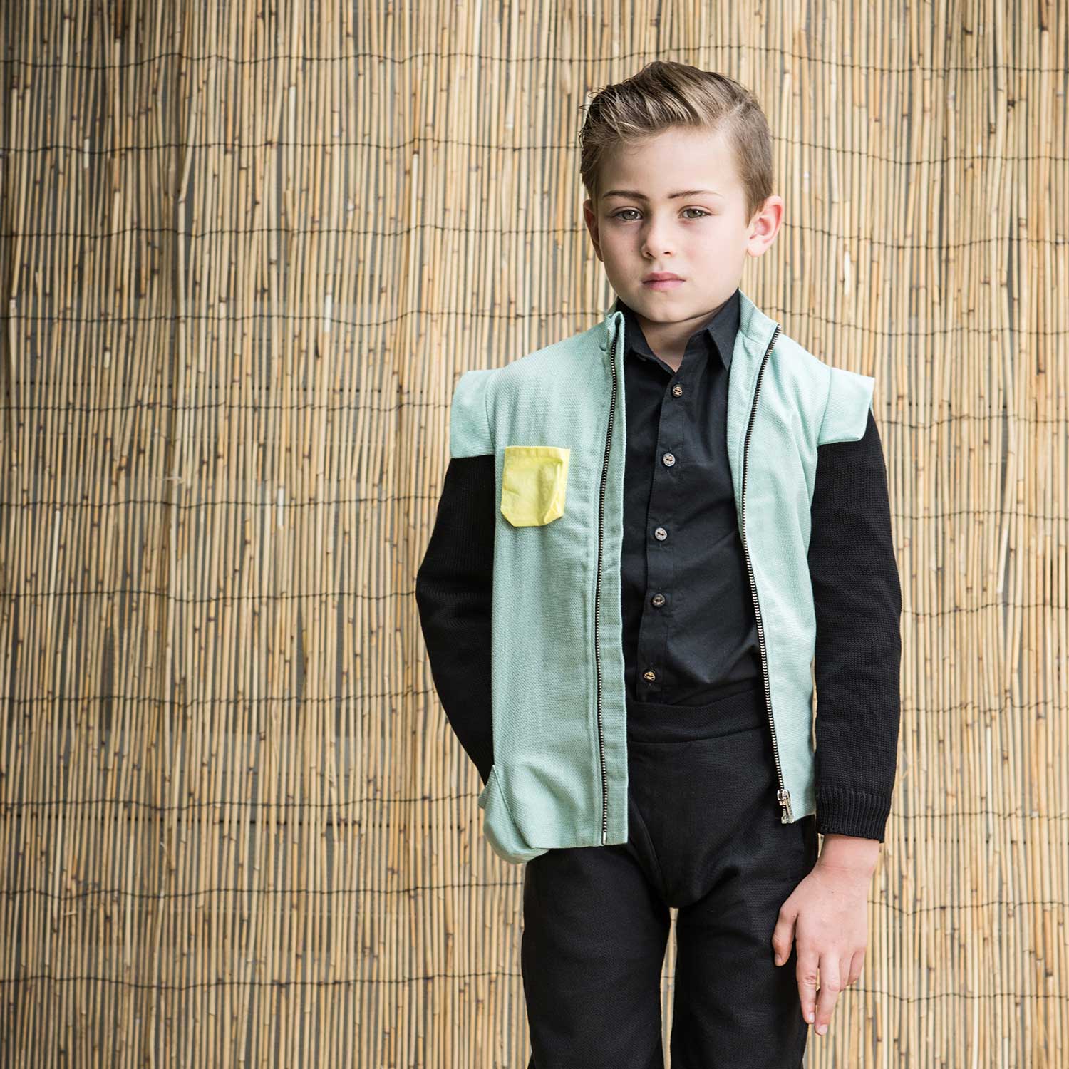 Pirate Jacket Organic Cotton Jacket with Knitted Sleeves