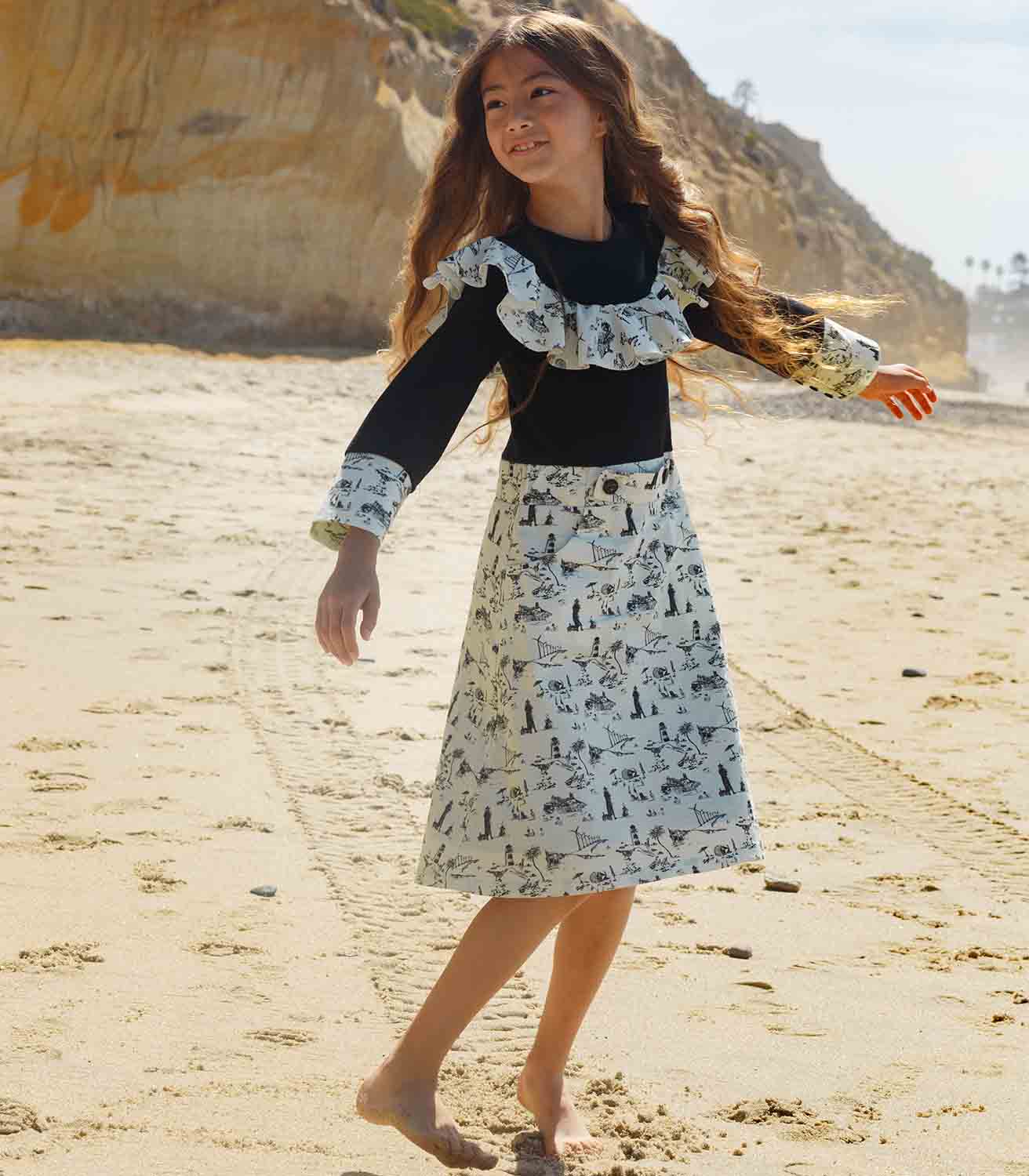 Vintage ruchejurk voor meisjes