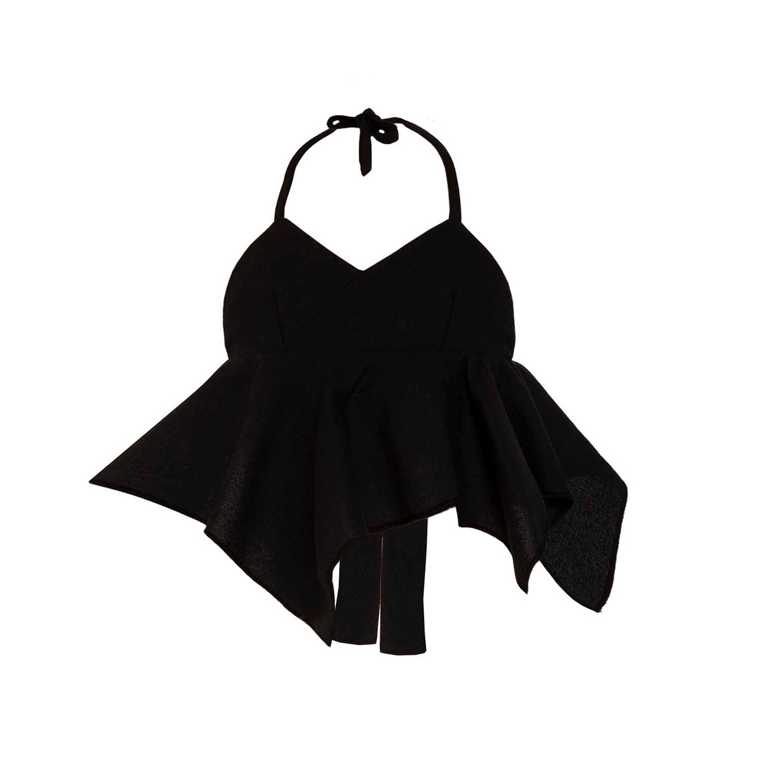 Kids Black Asymmetrical Top
