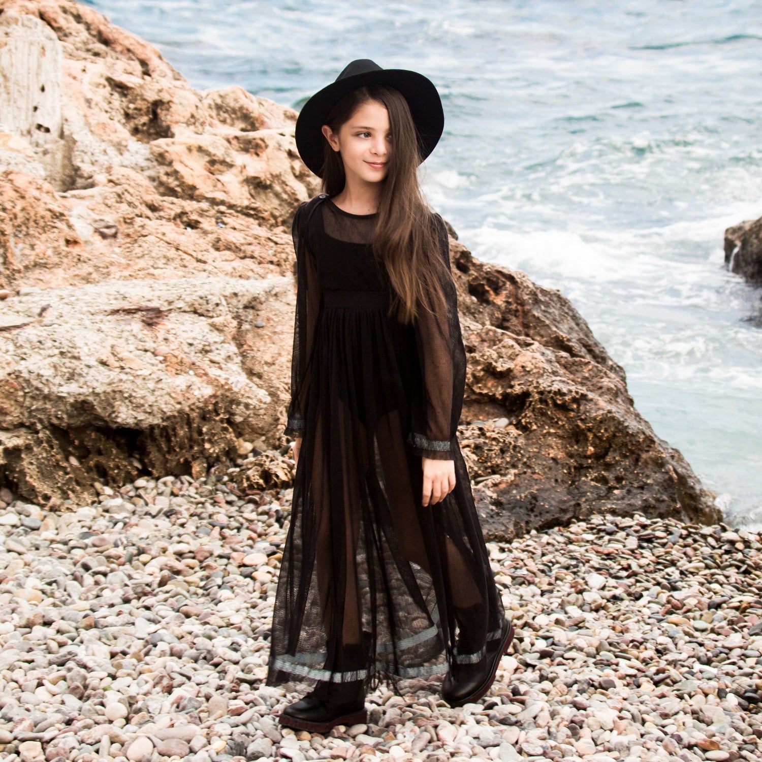 Girls Black Tulle Dress