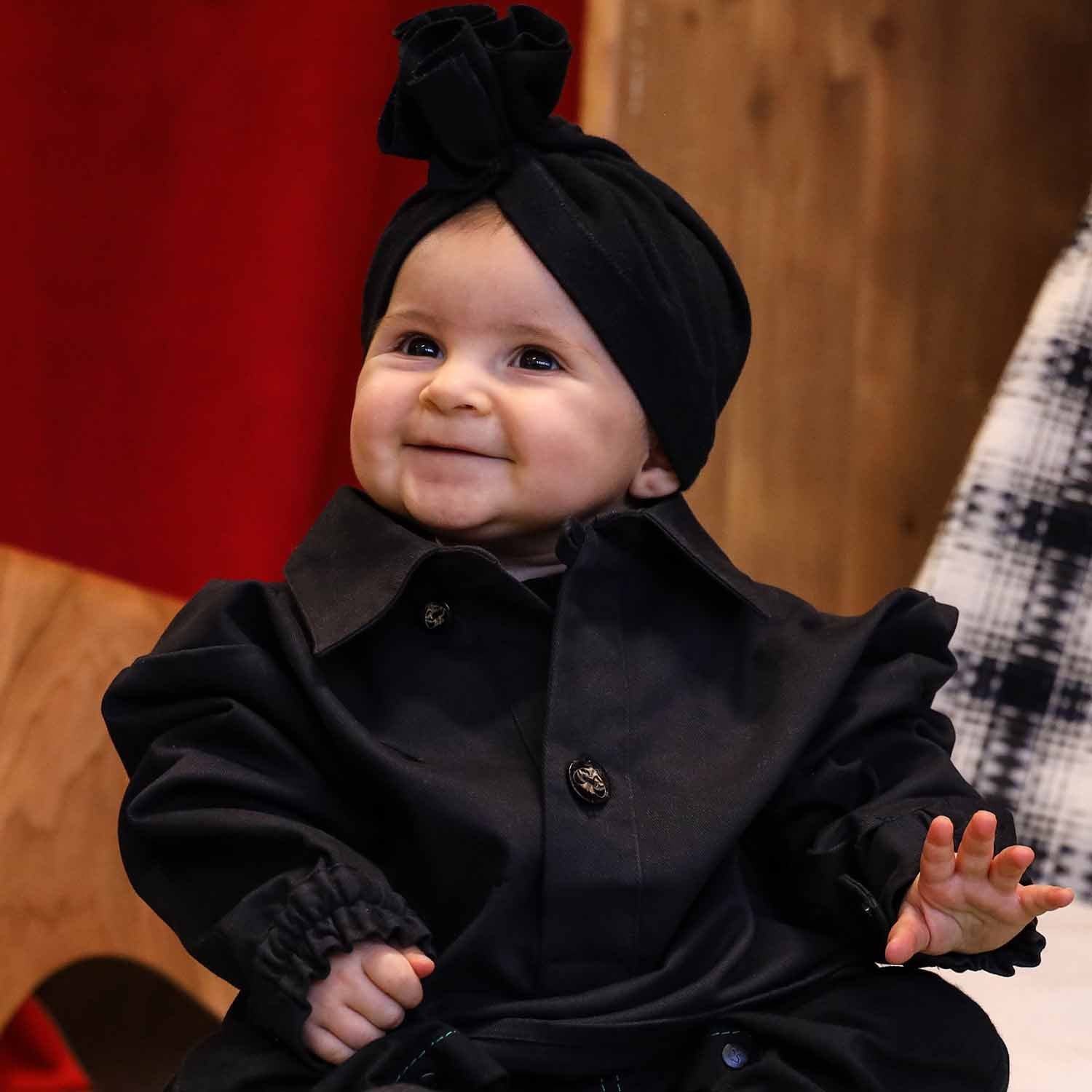 Baby Black Tunic with Panda Embroidery