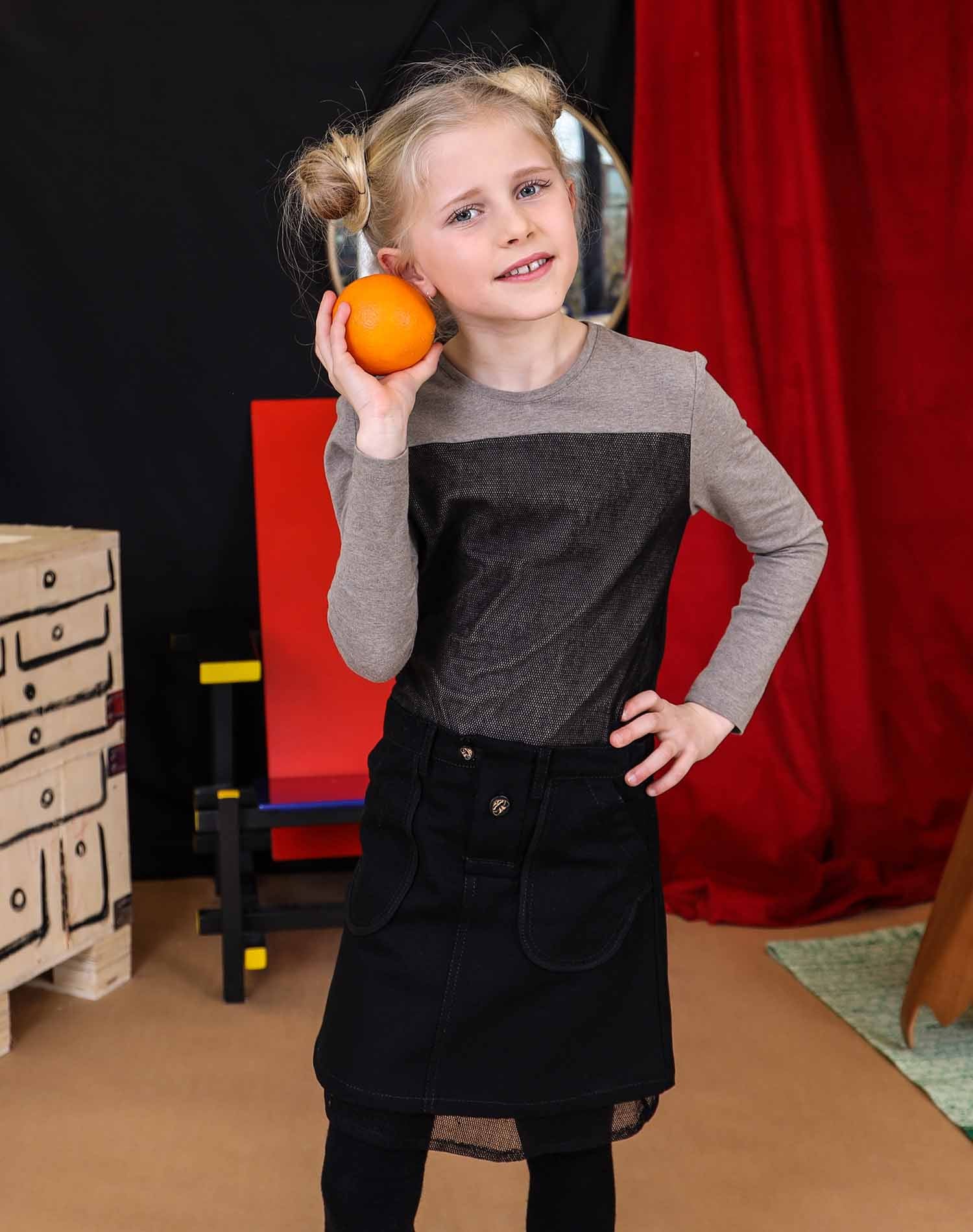 Kids Black Mini Skirt