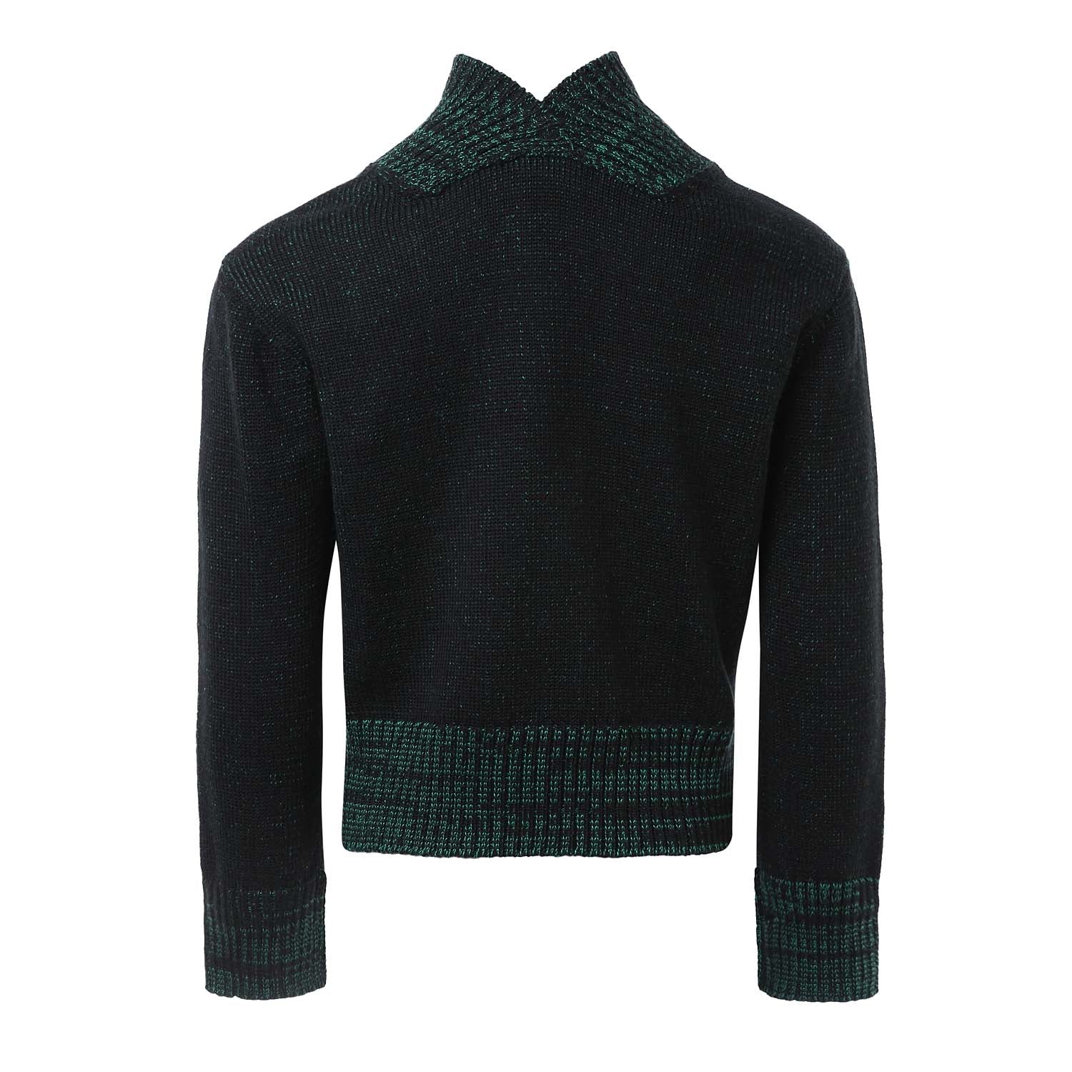 Knitted Black and Green Sweater