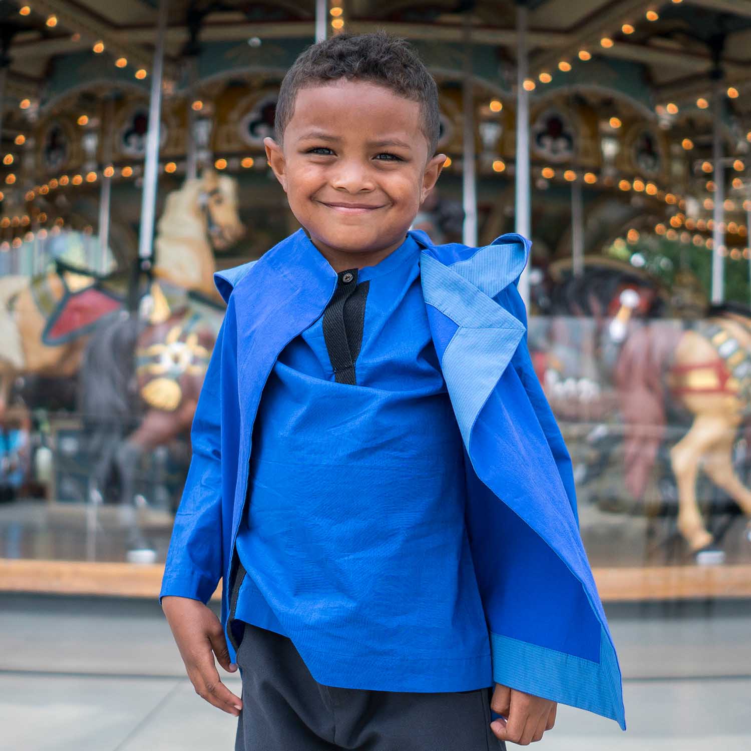 Royal Blue Shirt with Tab Collar