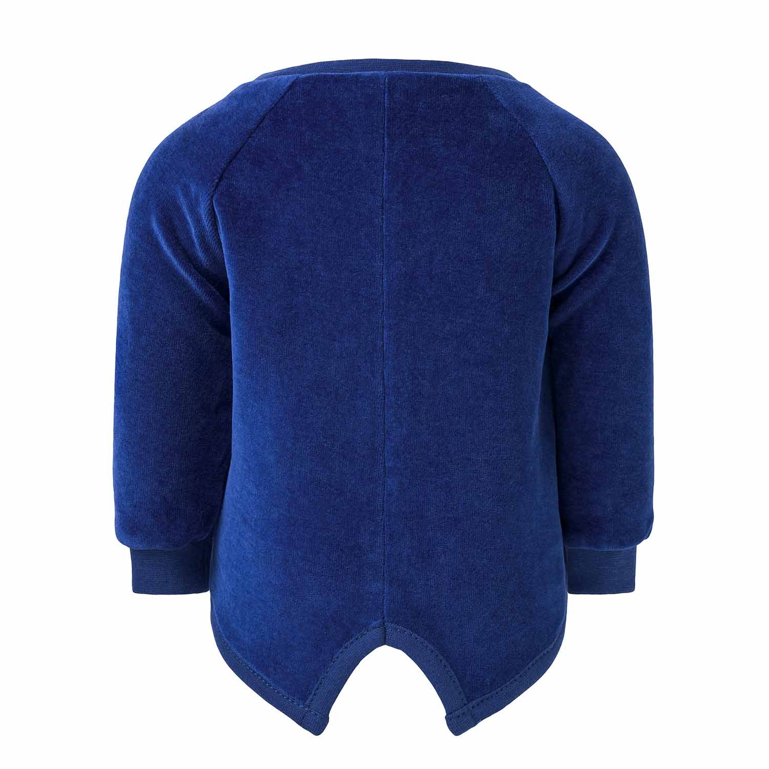 Blauw fluwelen babyjasje