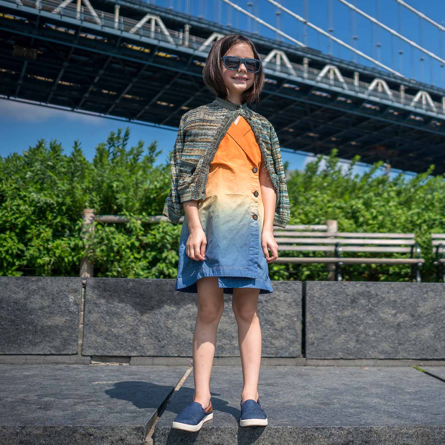 Dip Dye Wrap Dress with Embroidery