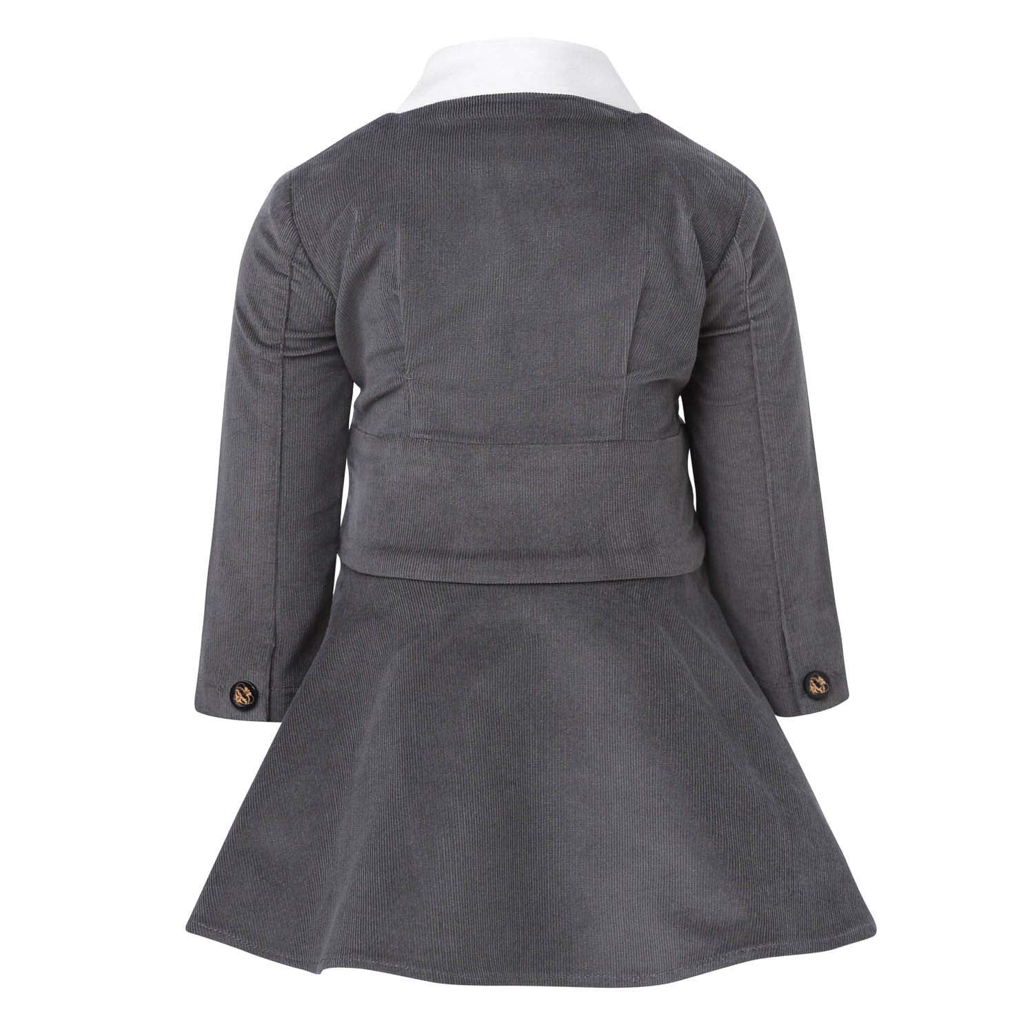 Grey Corduroy Baby Dress