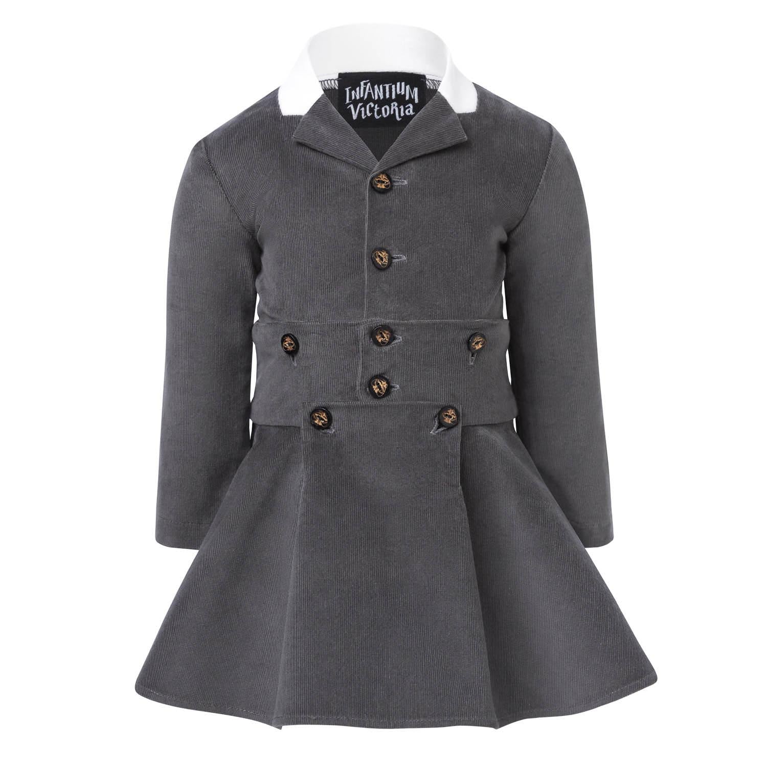 Grey Corduroy Baby Dress