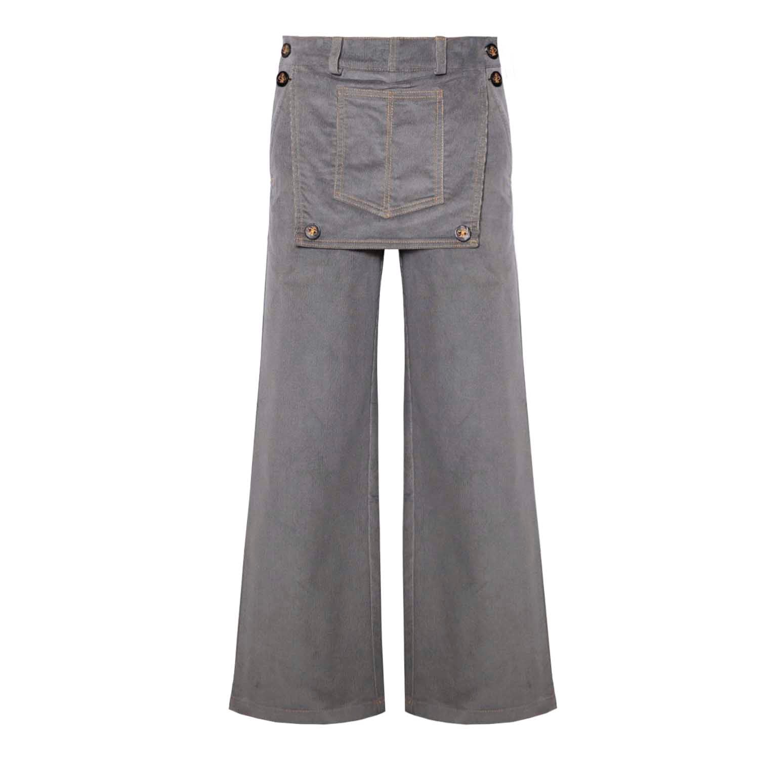 Kids Grey Velvet Pants