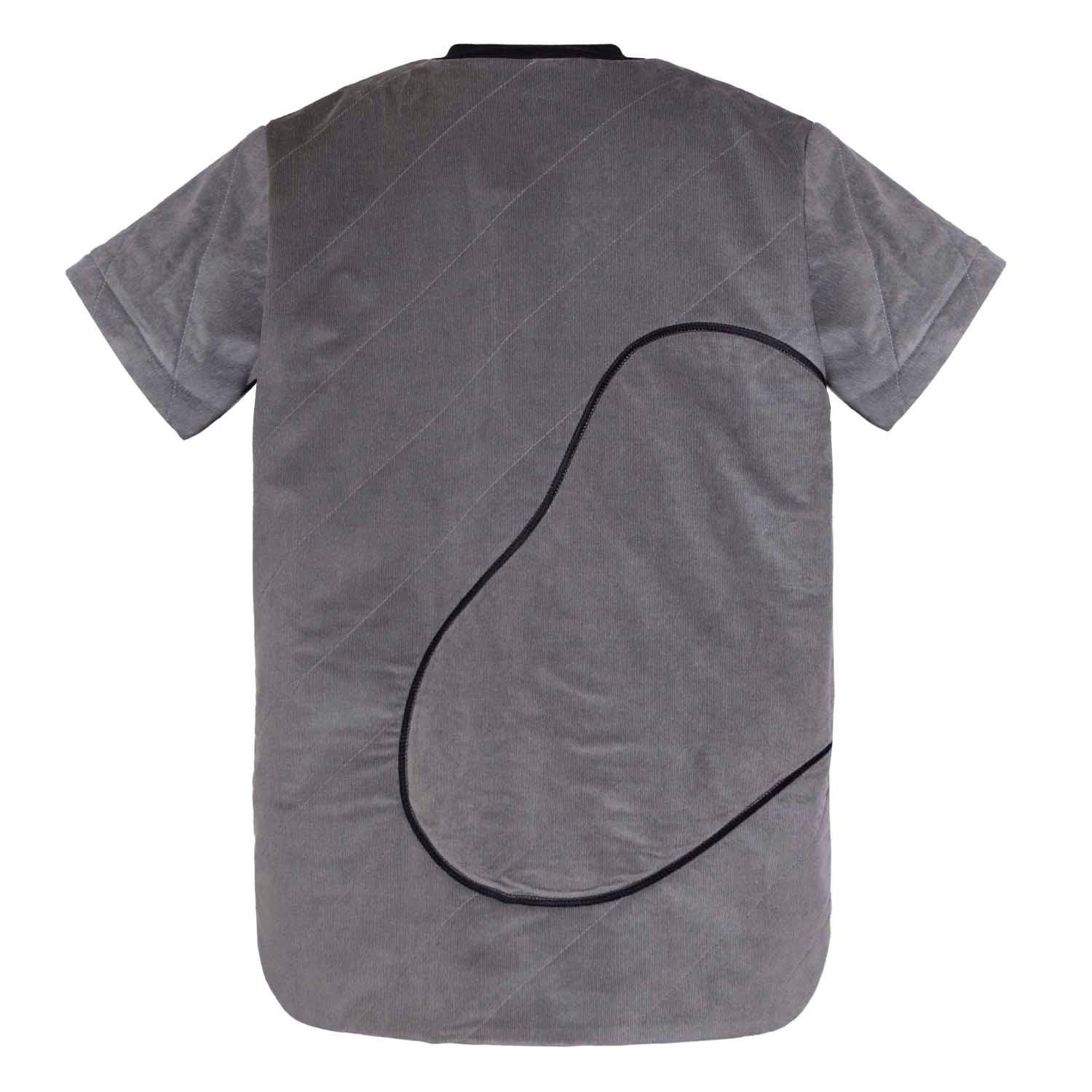 Grey Velvet Jacket with Short Sleeves