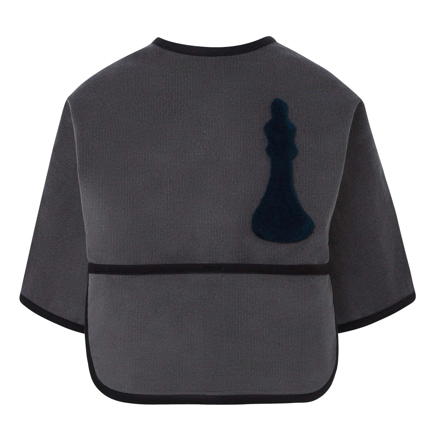 Grey Corduroy Bib with Sleeves