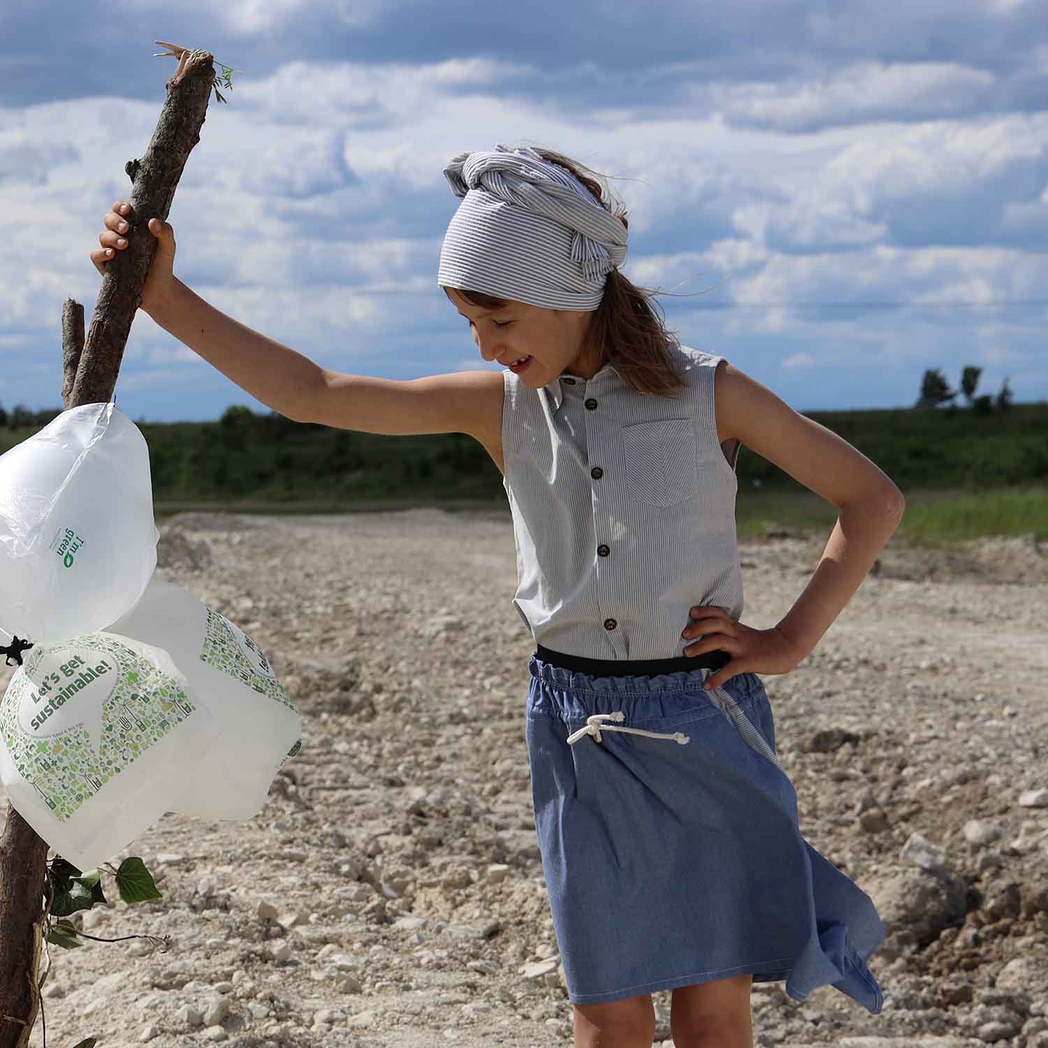 Kids' Sleeveless Shirt with Stripes