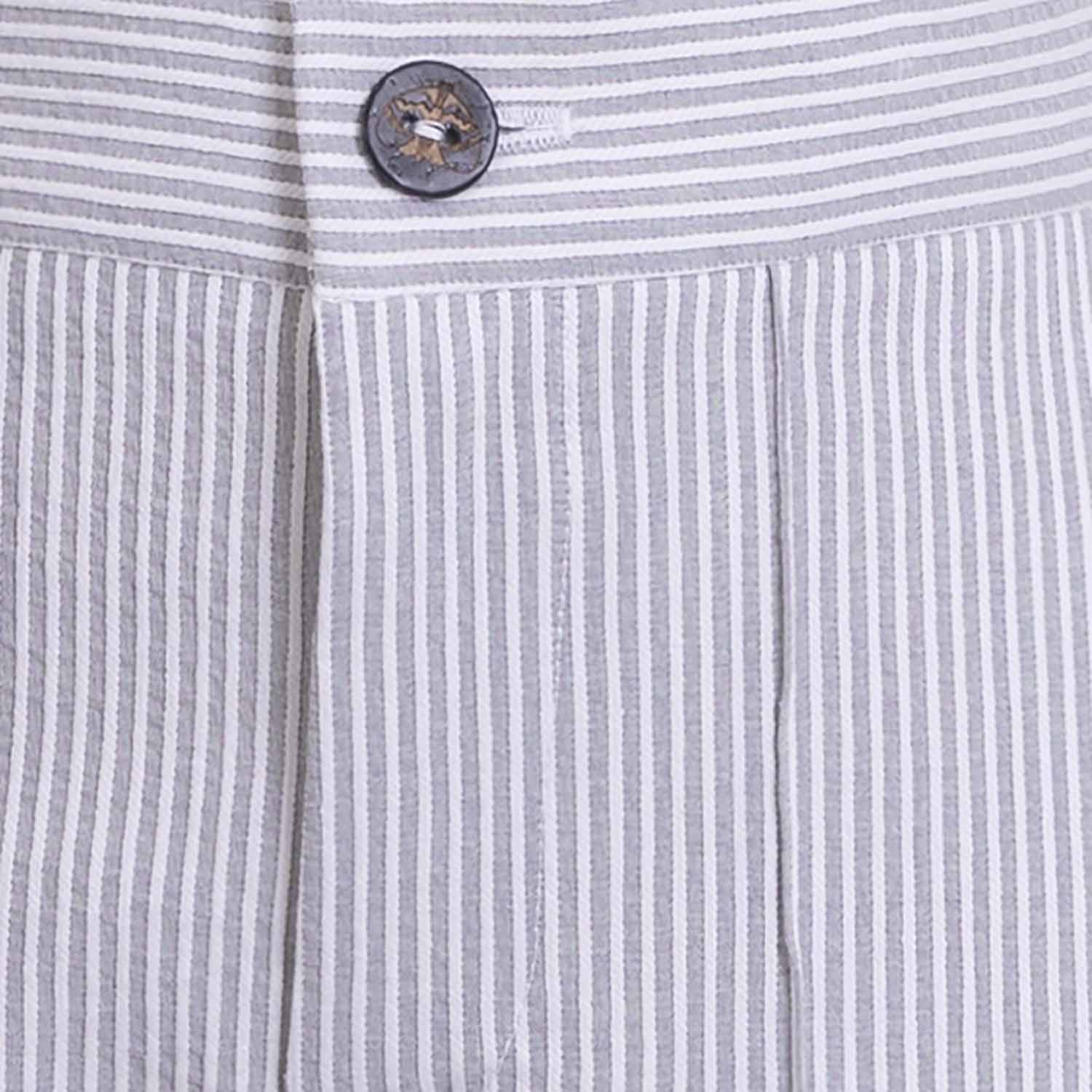 Kids' Grey and white Short Pants with Stripes