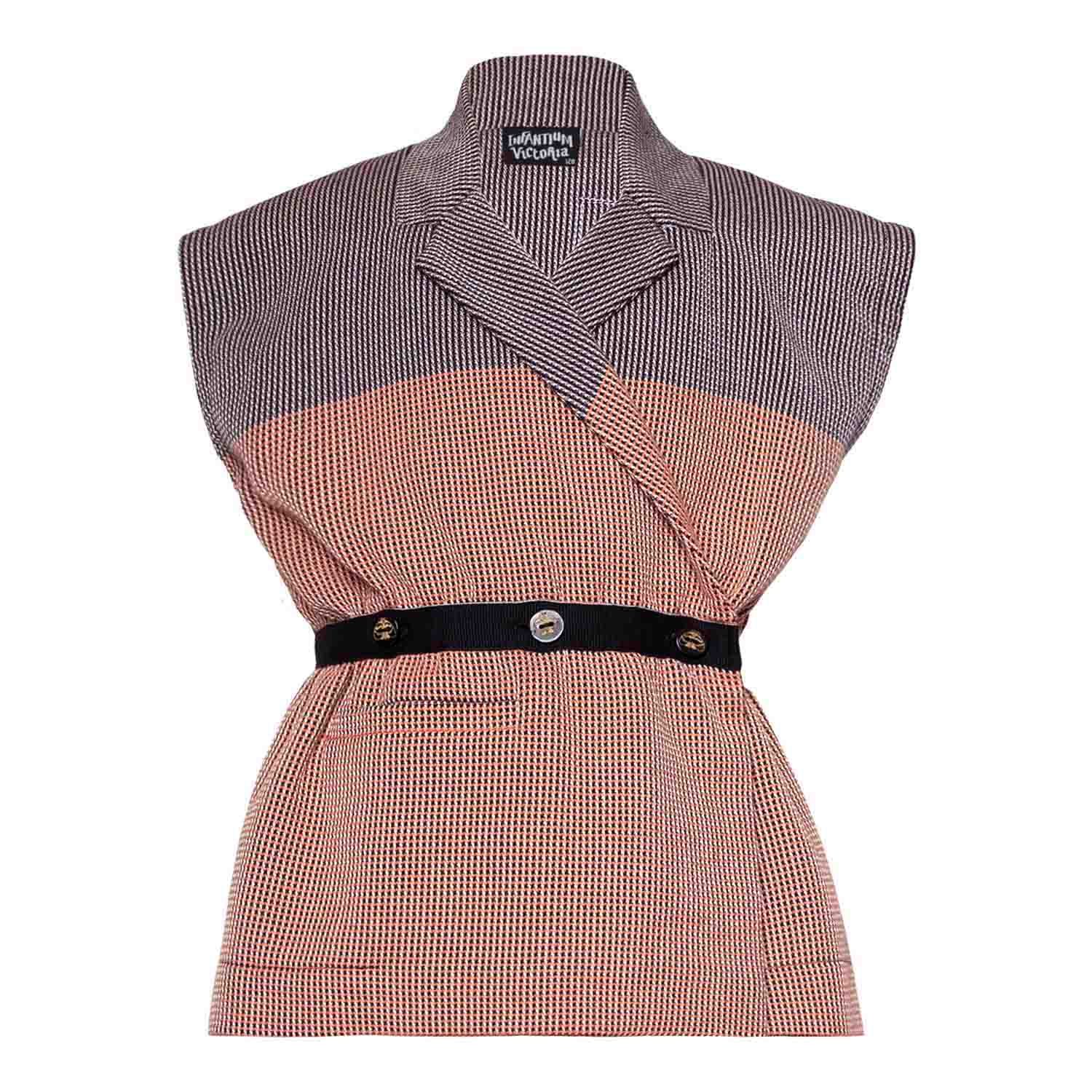 Mehrfarbige ärmellose Jacke mit Applikation