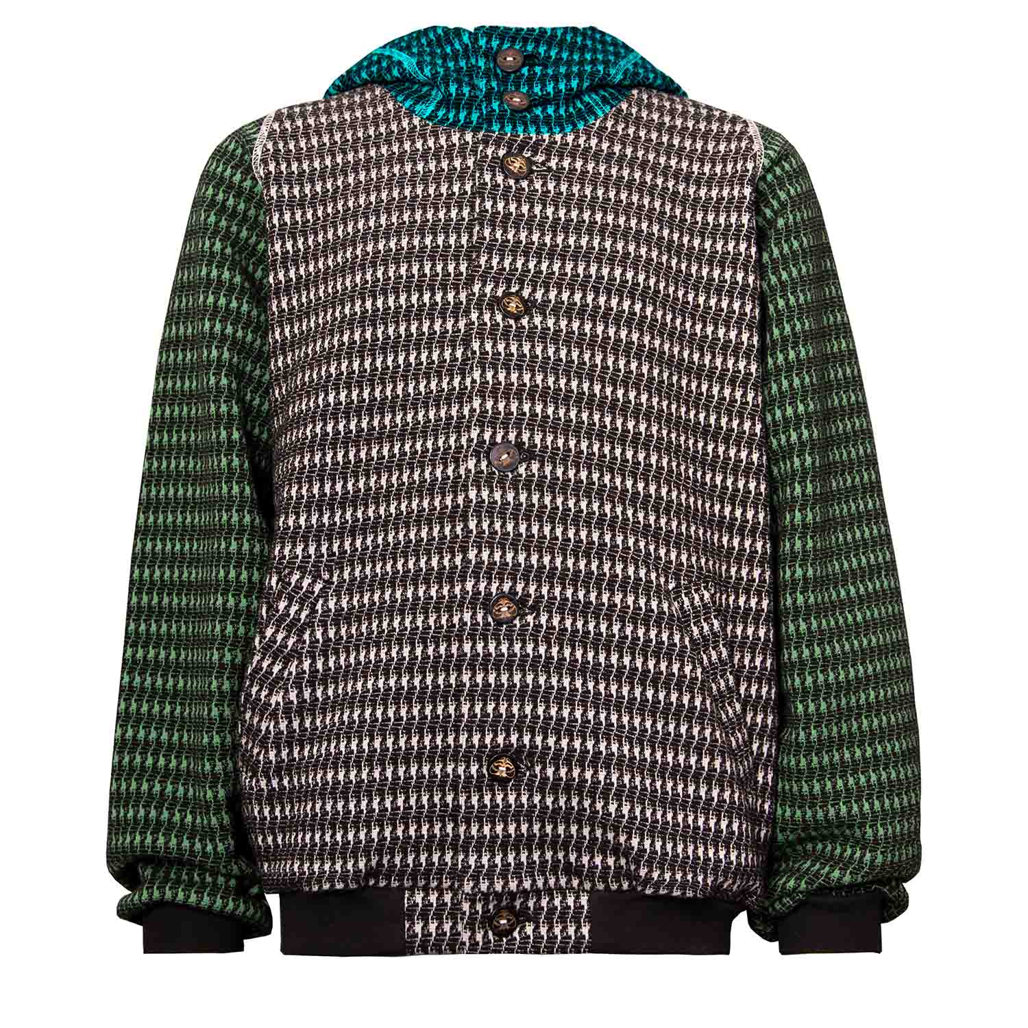 Multicolor Pied-de Poule Hoodie for Kids