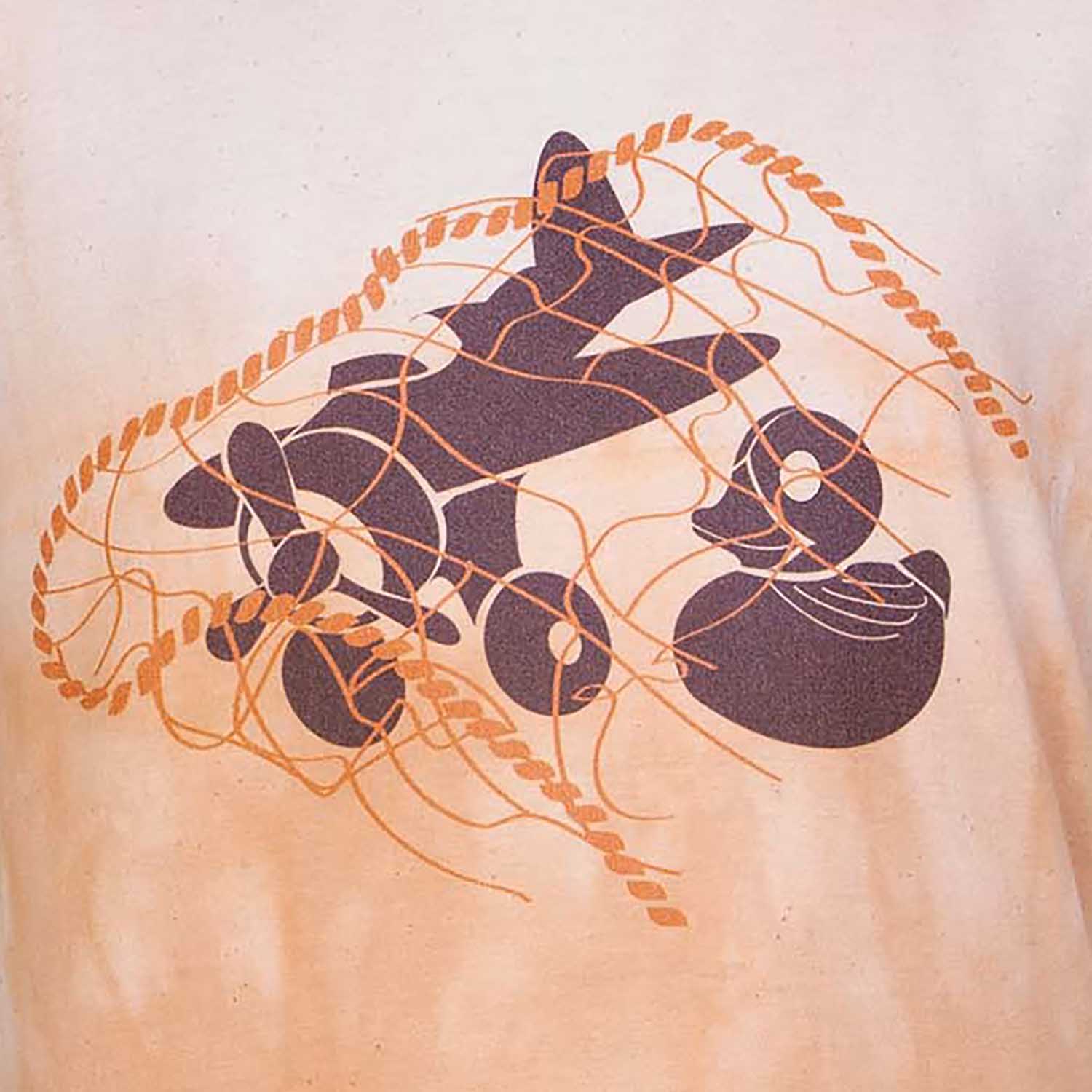 Artisanal T-Shirt Natürlich gefärbtes mit Gelbe Bio-Zwiebel